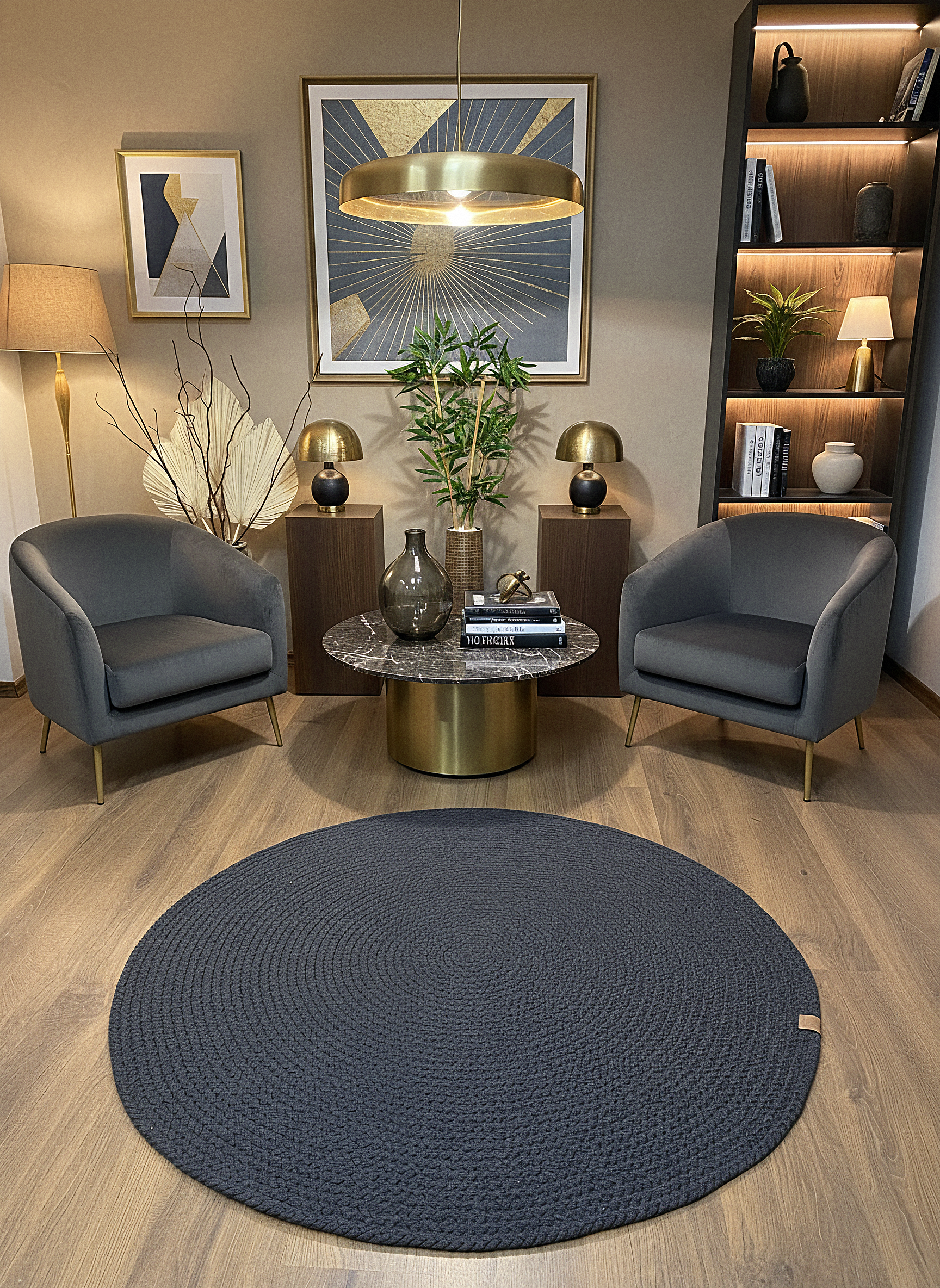 JÜT ÖRGÜ-11 ANTRASİT El Örgüsü Jüt Hasır Halı