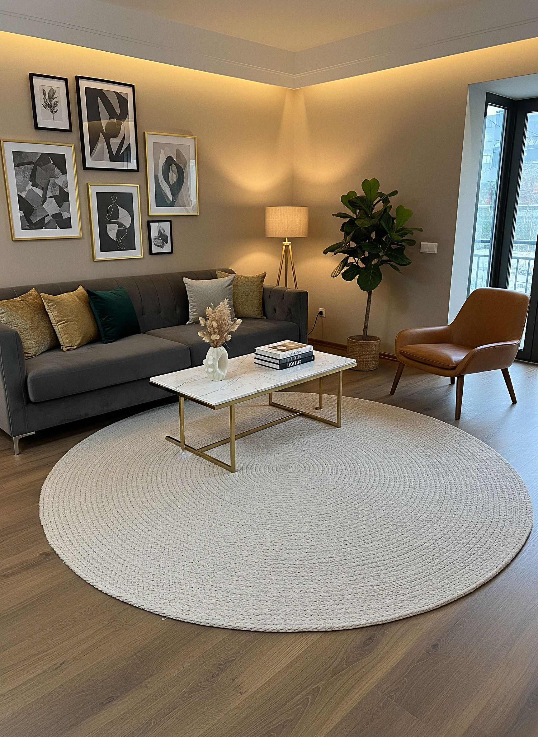 JÜT ÖRGÜ-12 KREM El Örgüsü Jüt Hasır Halı