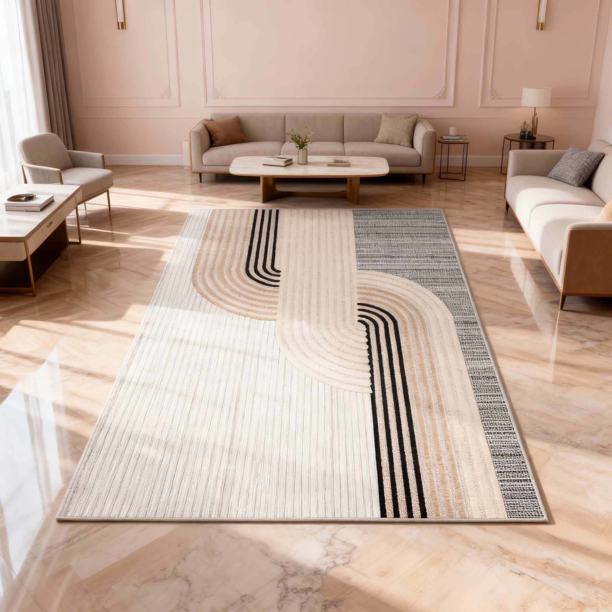 Arte HD Luna Beige - Chenille Rug