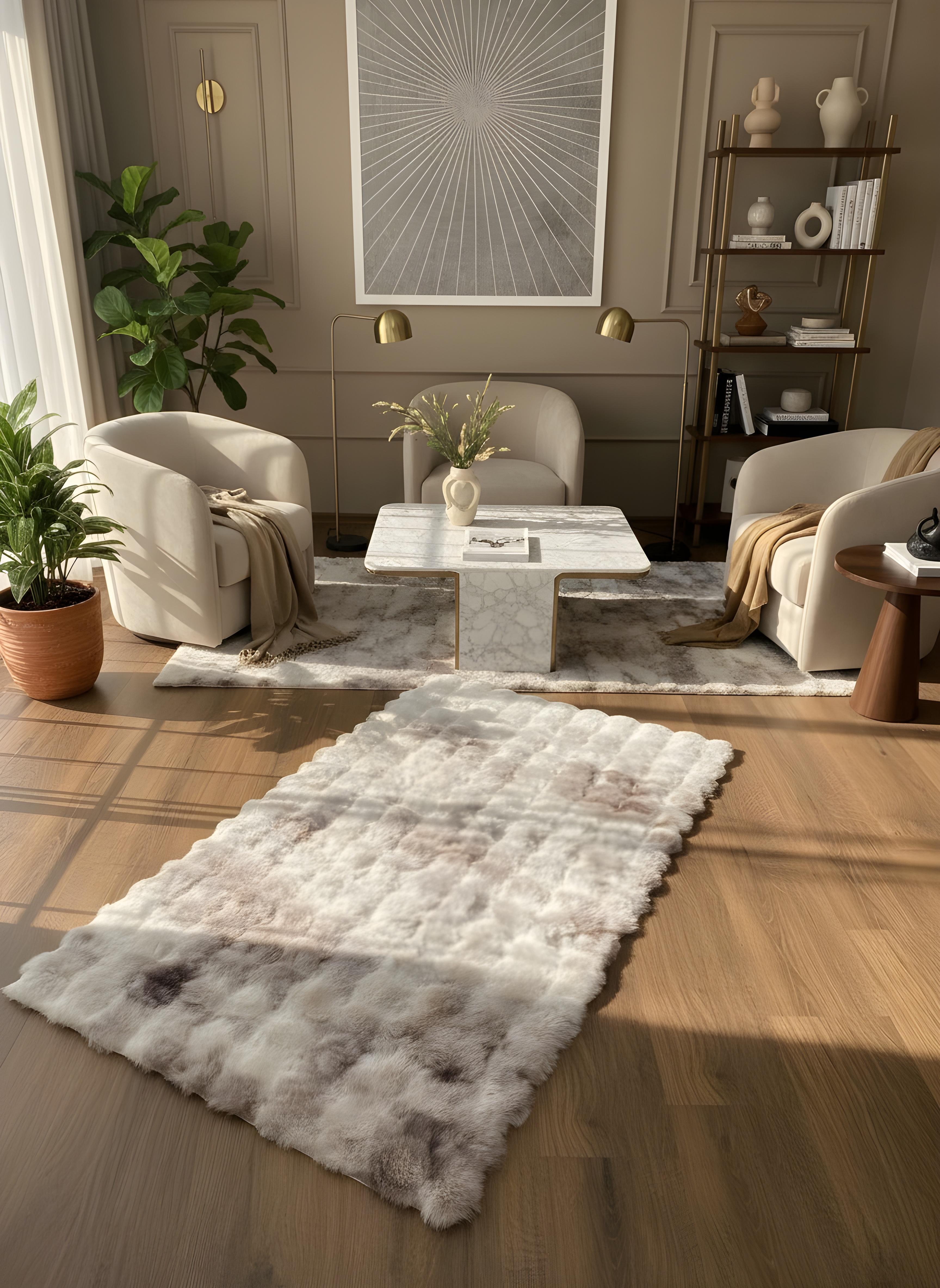 TAVŞAN NEO KAHVE - Kaymaz Taban Tavşan Shaggy Yatak Odası Oturma Odası Çocuk Odası Halısı