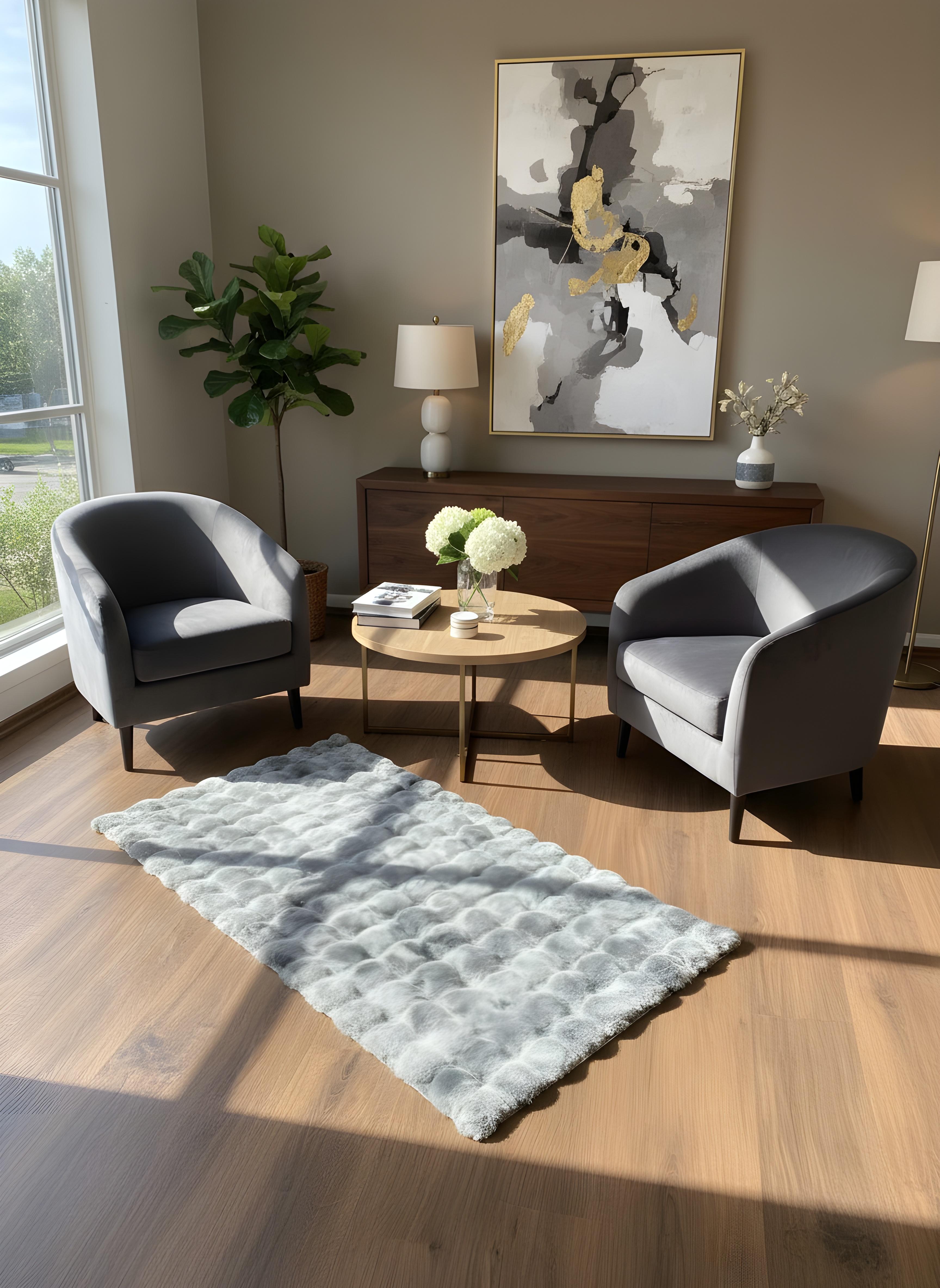 TAVŞAN NEO GRİ - Kaymaz Taban Tavşan Shaggy Yatak Odası Oturma Odası Çocuk Odası Halısı