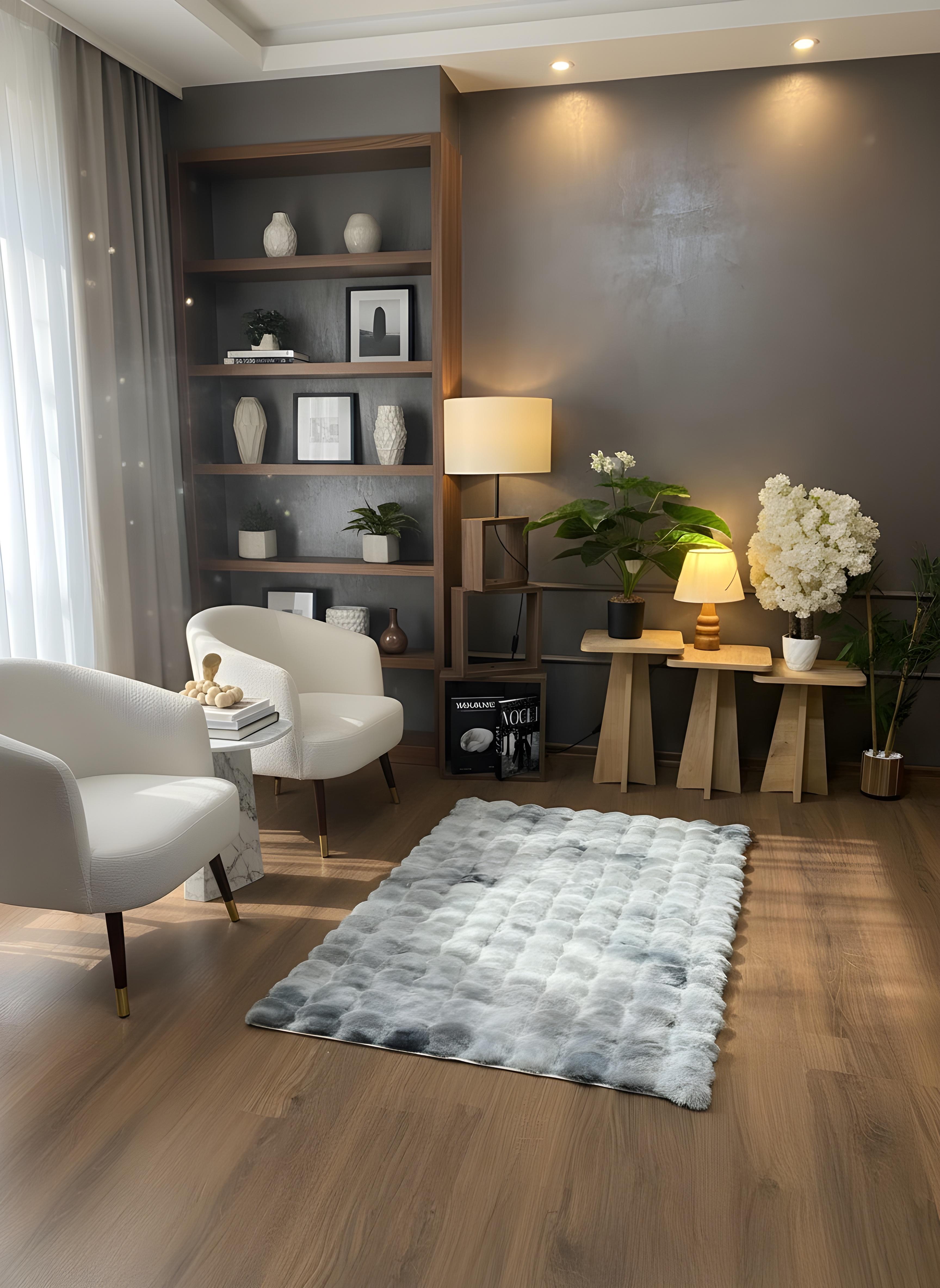 TAVŞAN NEO GRİ - Kaymaz Taban Tavşan Shaggy Yatak Odası Oturma Odası Çocuk Odası Halısı