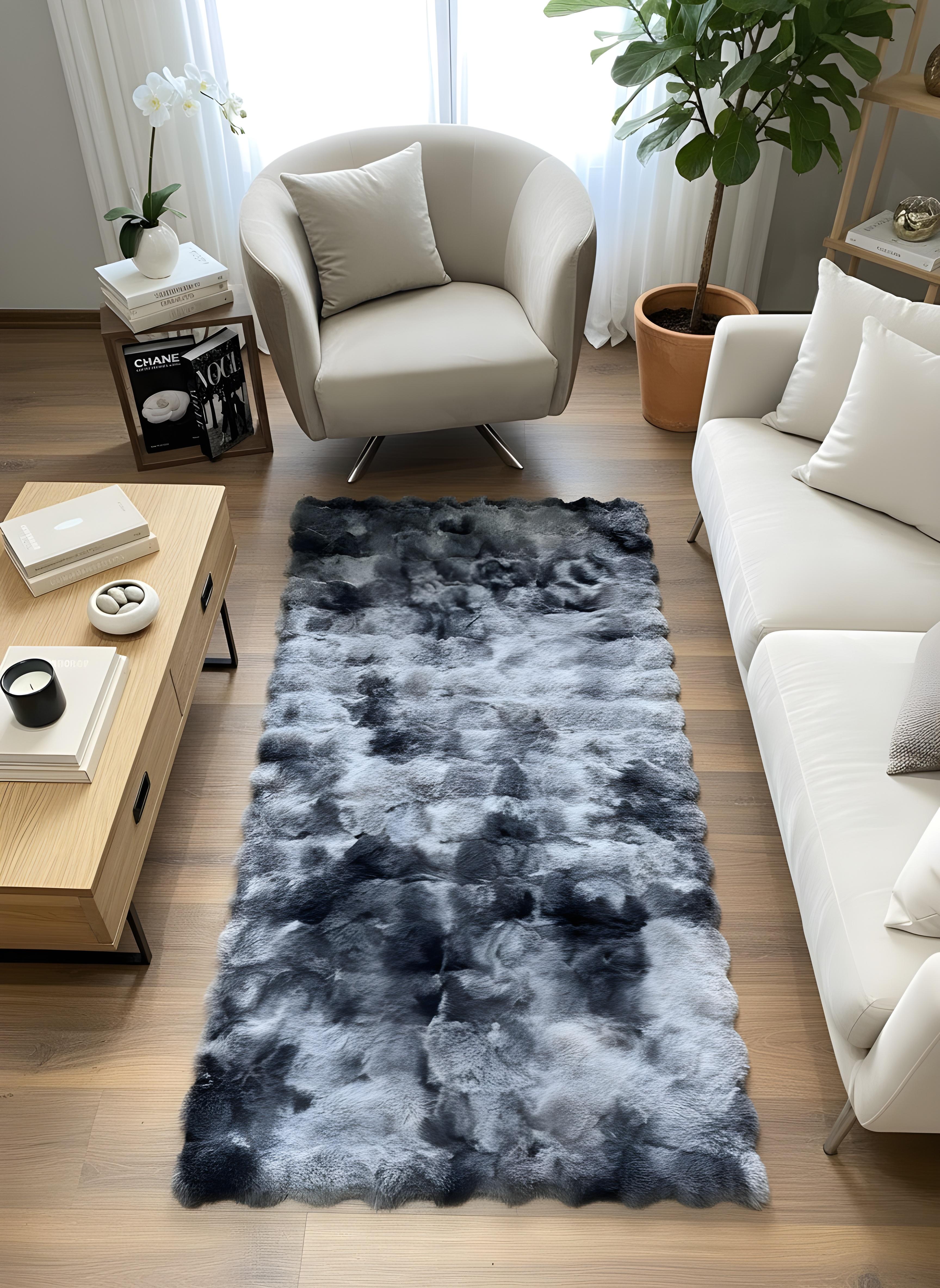 TAVŞAN NEO ANTRASİT - Kaymaz Taban Tavşan Shaggy Yatak Odası Oturma Odası Çocuk Odası Halısı
