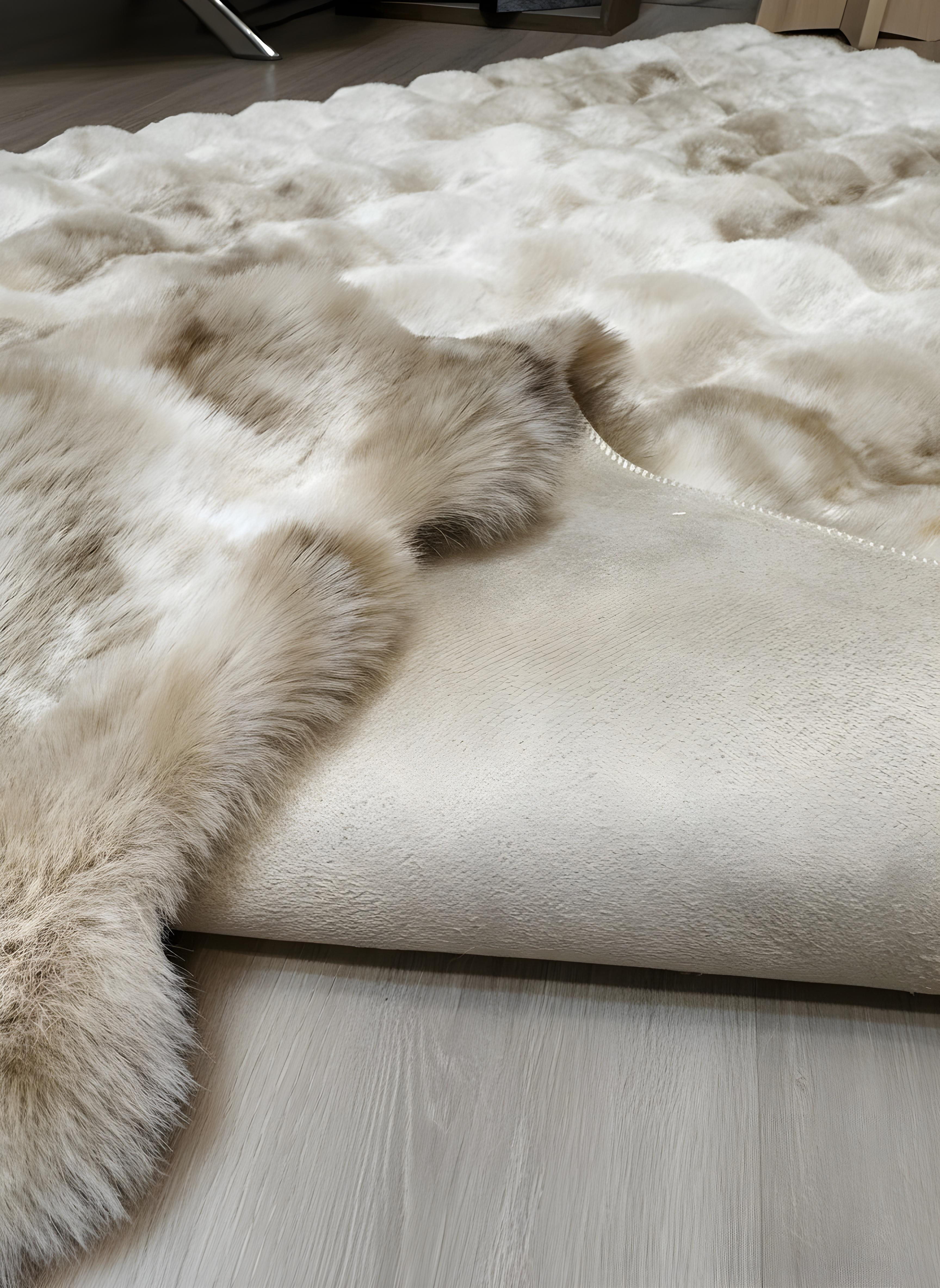 TAVŞAN NEO VİZON - Kaymaz Taban Tavşan Shaggy Yatak Odası Oturma Odası Çocuk Odası Halısı