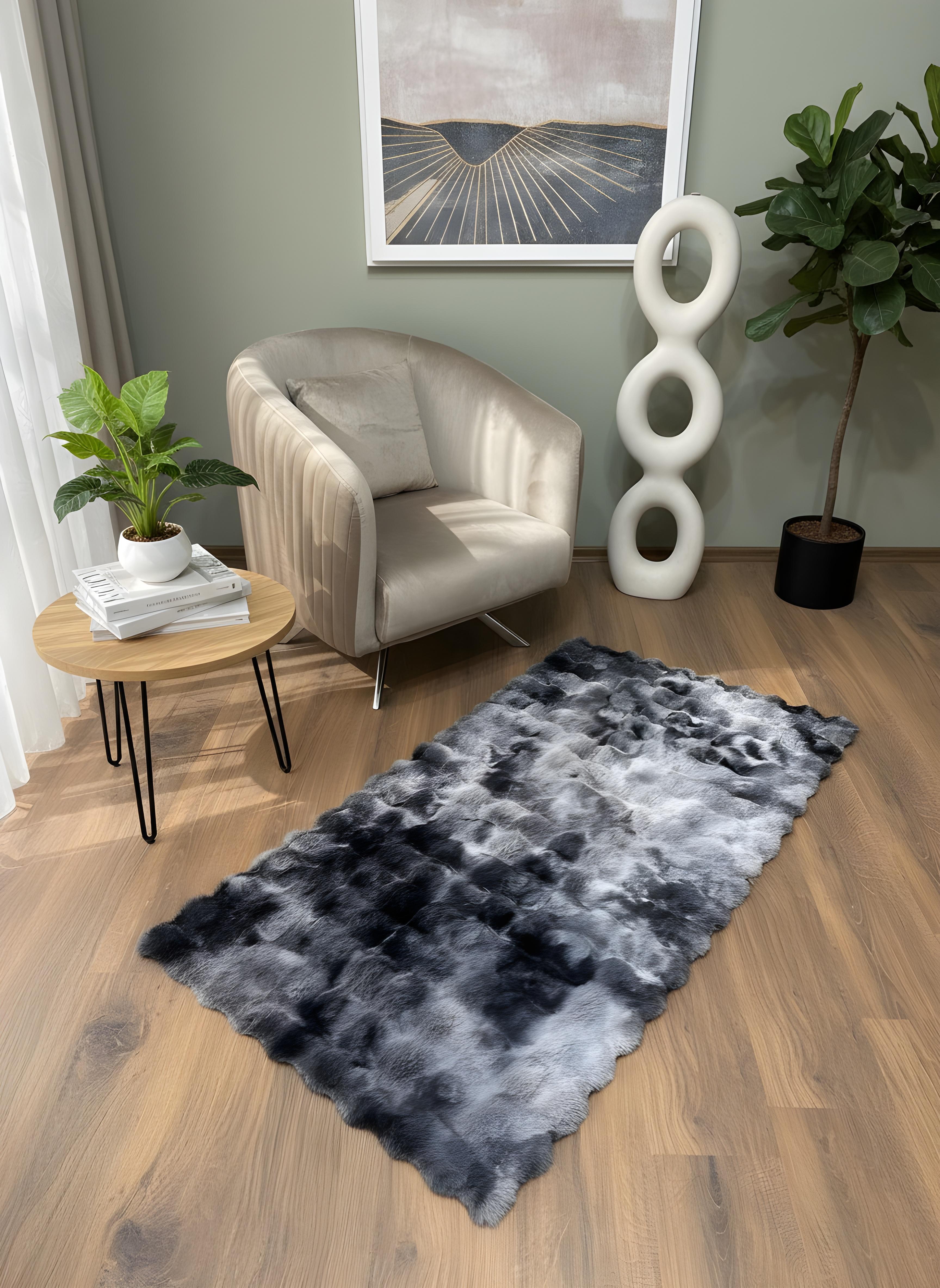 TAVŞAN NEO ANTRASİT - Kaymaz Taban Tavşan Shaggy Yatak Odası Oturma Odası Çocuk Odası Halısı