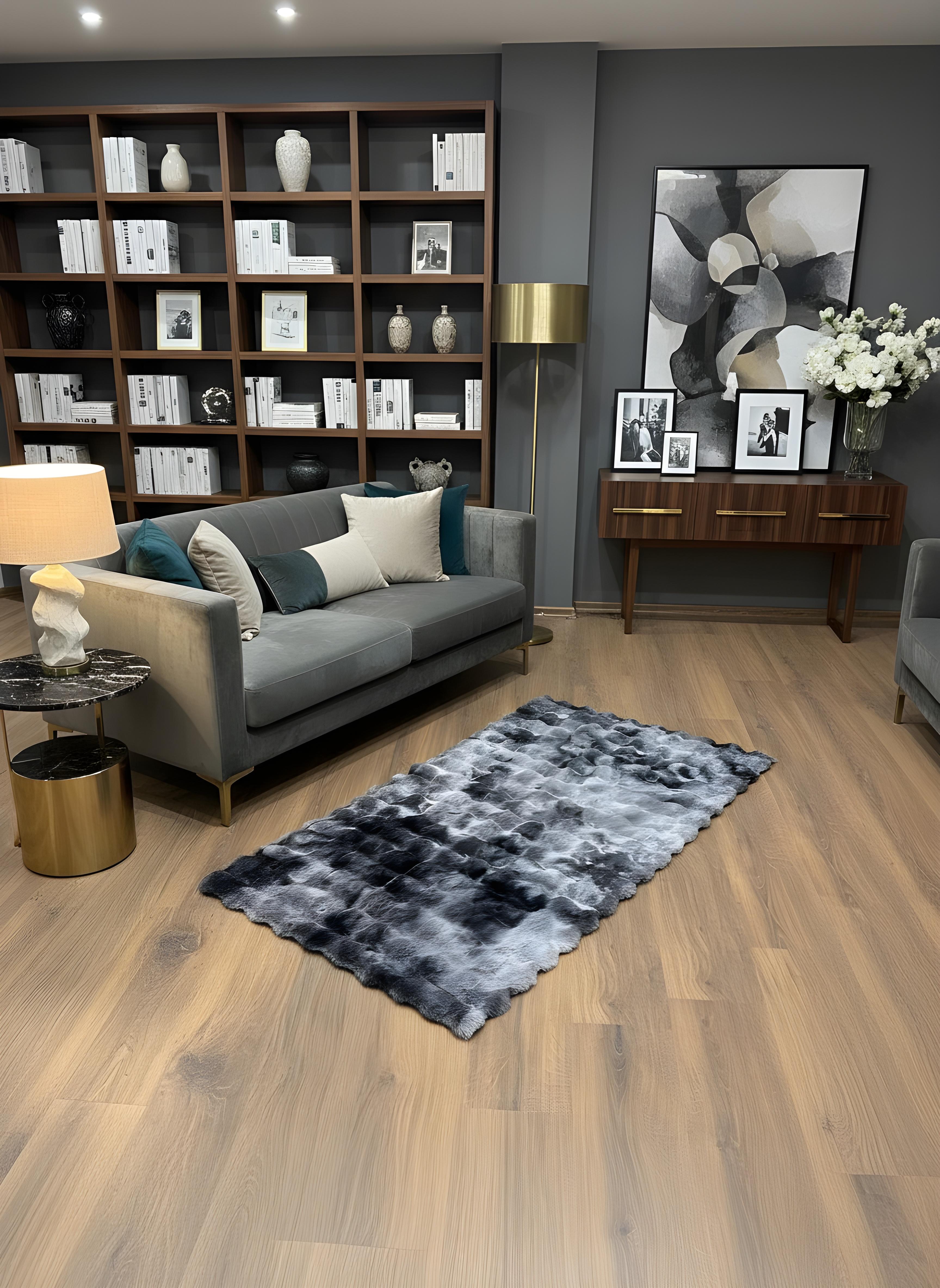 TAVŞAN NEO ANTRASİT - Kaymaz Taban Tavşan Shaggy Yatak Odası Oturma Odası Çocuk Odası Halısı