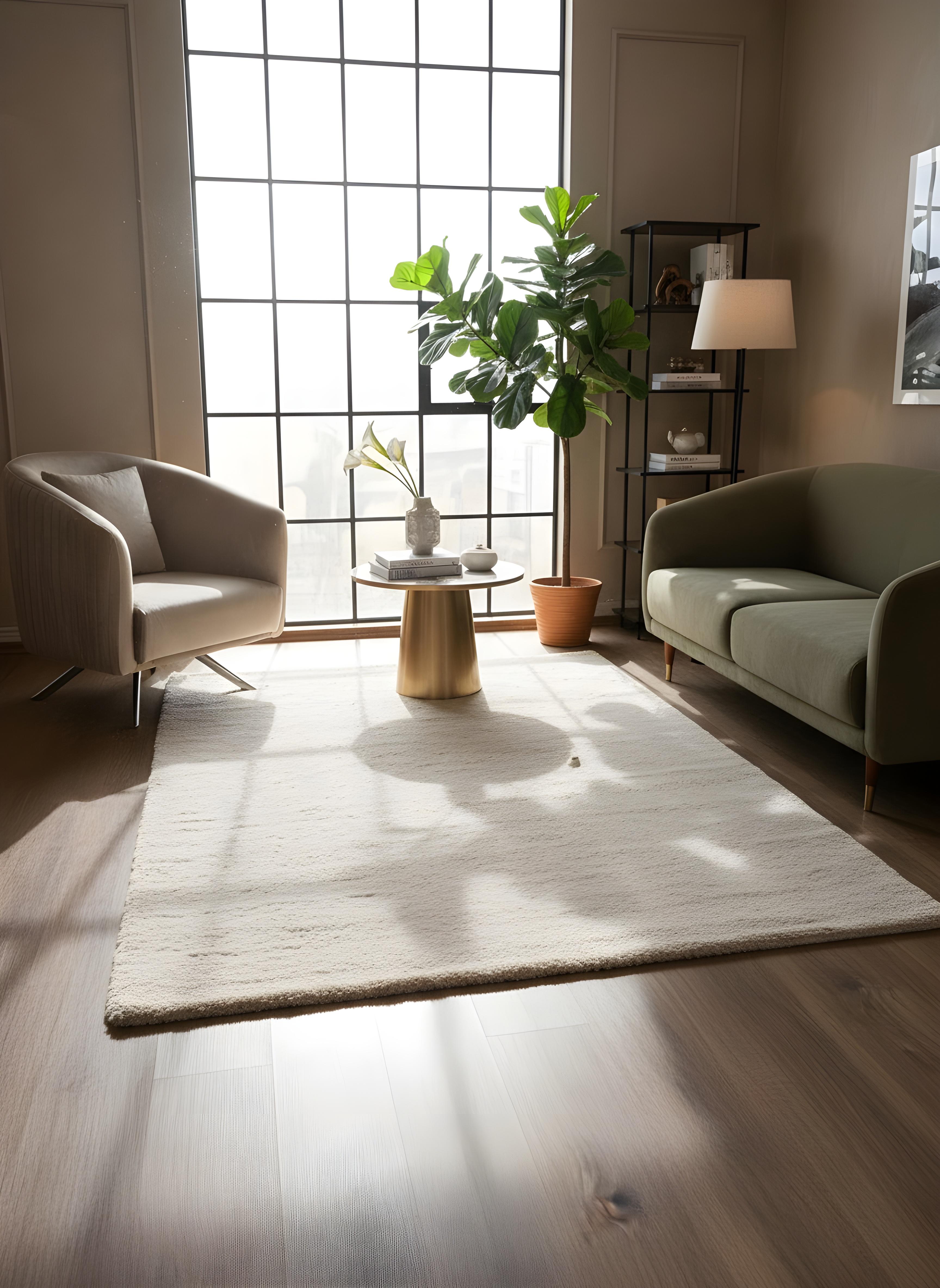 TAVŞAN BEJ - Kaymaz Deri Taban Tavşan Shaggy Yatak Odası Oturma Odası Çocuk Odası Halısı