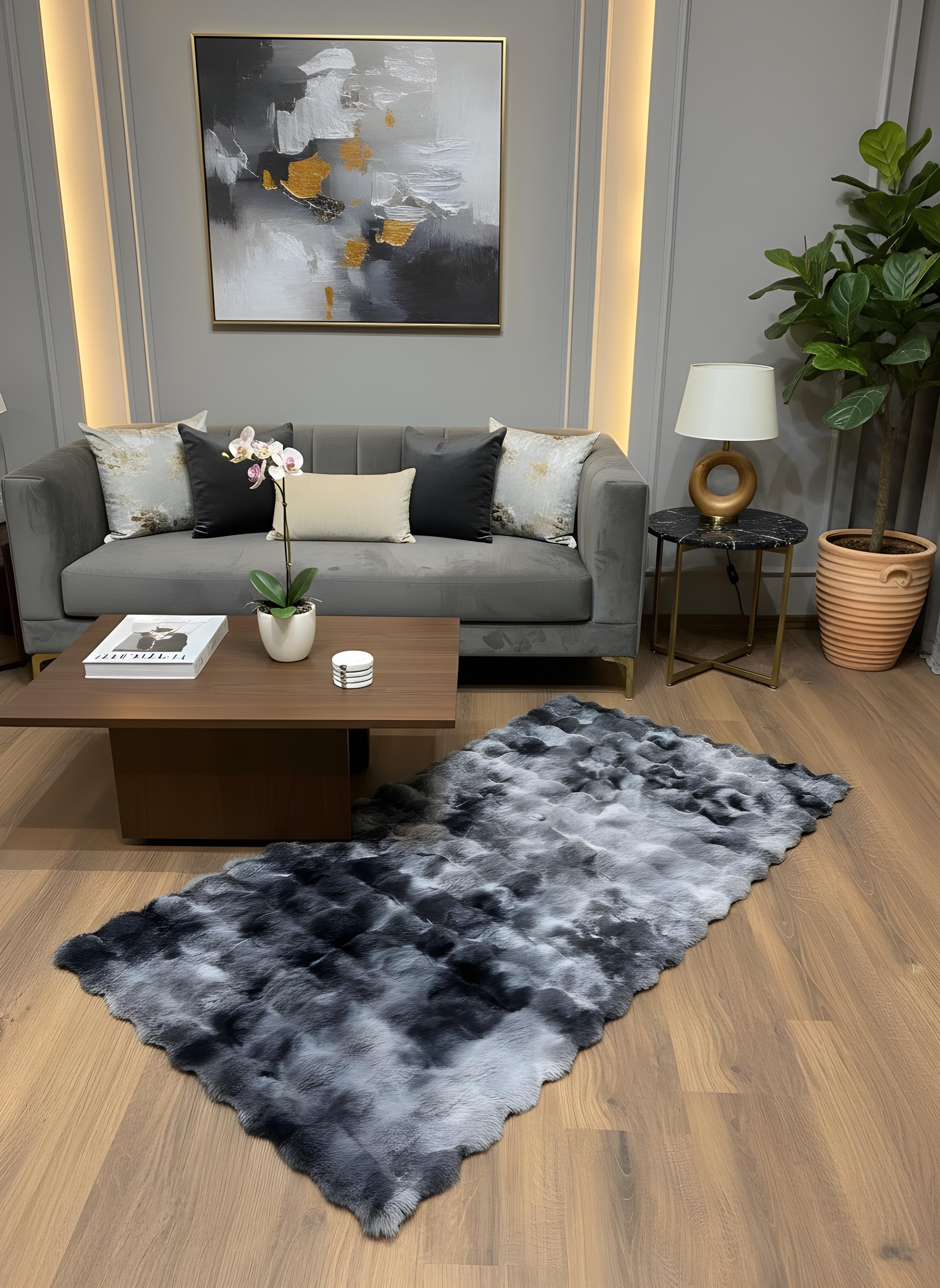 TAVŞAN NEO ANTRASİT - Kaymaz Taban Tavşan Shaggy Yatak Odası Oturma Odası Çocuk Odası Halısı