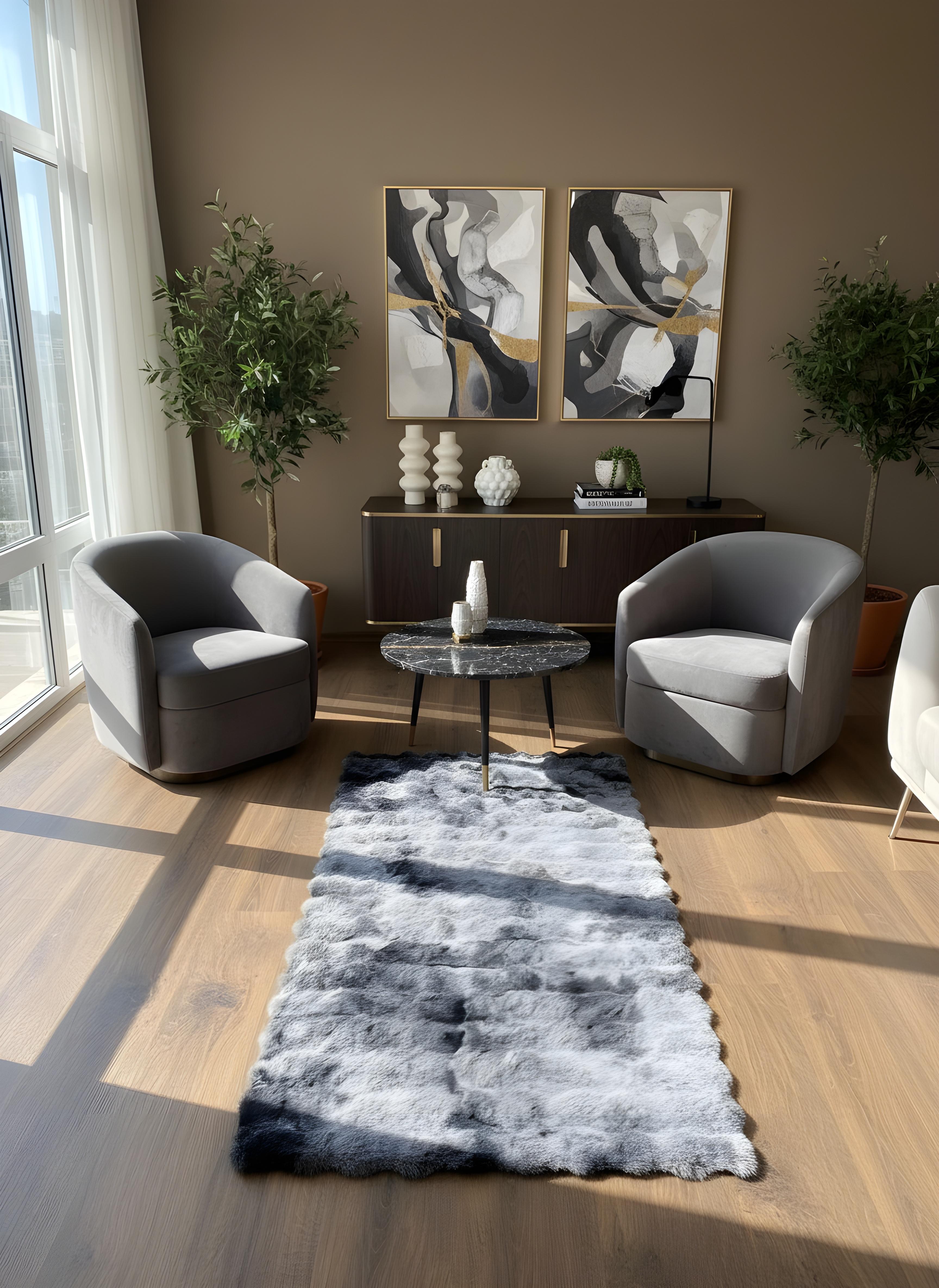 TAVŞAN NEO ANTRASİT - Kaymaz Taban Tavşan Shaggy Yatak Odası Oturma Odası Çocuk Odası Halısı