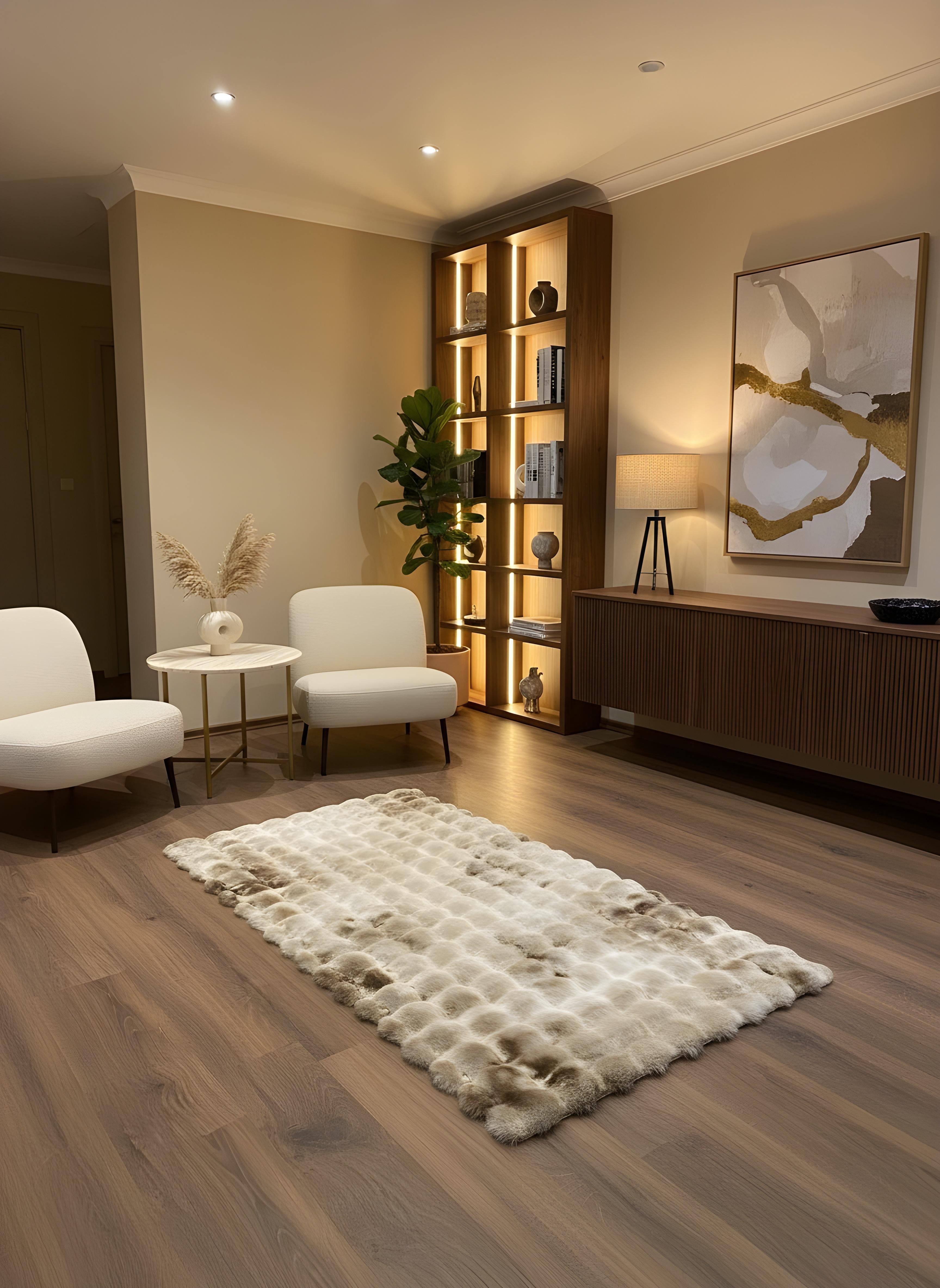 TAVŞAN NEO VİZON - Kaymaz Taban Tavşan Shaggy Yatak Odası Oturma Odası Çocuk Odası Halısı