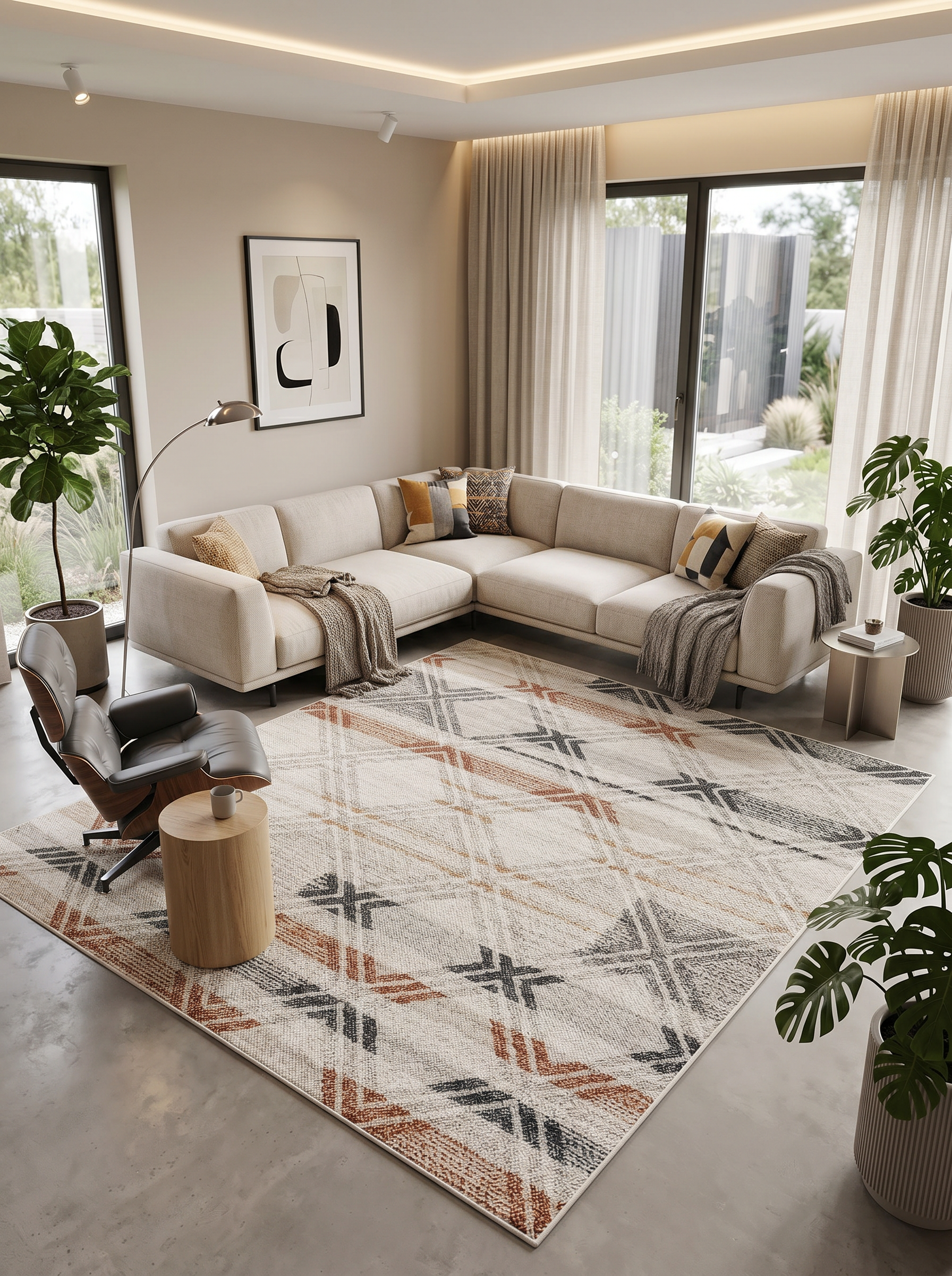ARTE VN052 Geometrik Desenli Renkli Dekoratif Salon Mutfak Koridor Halısı