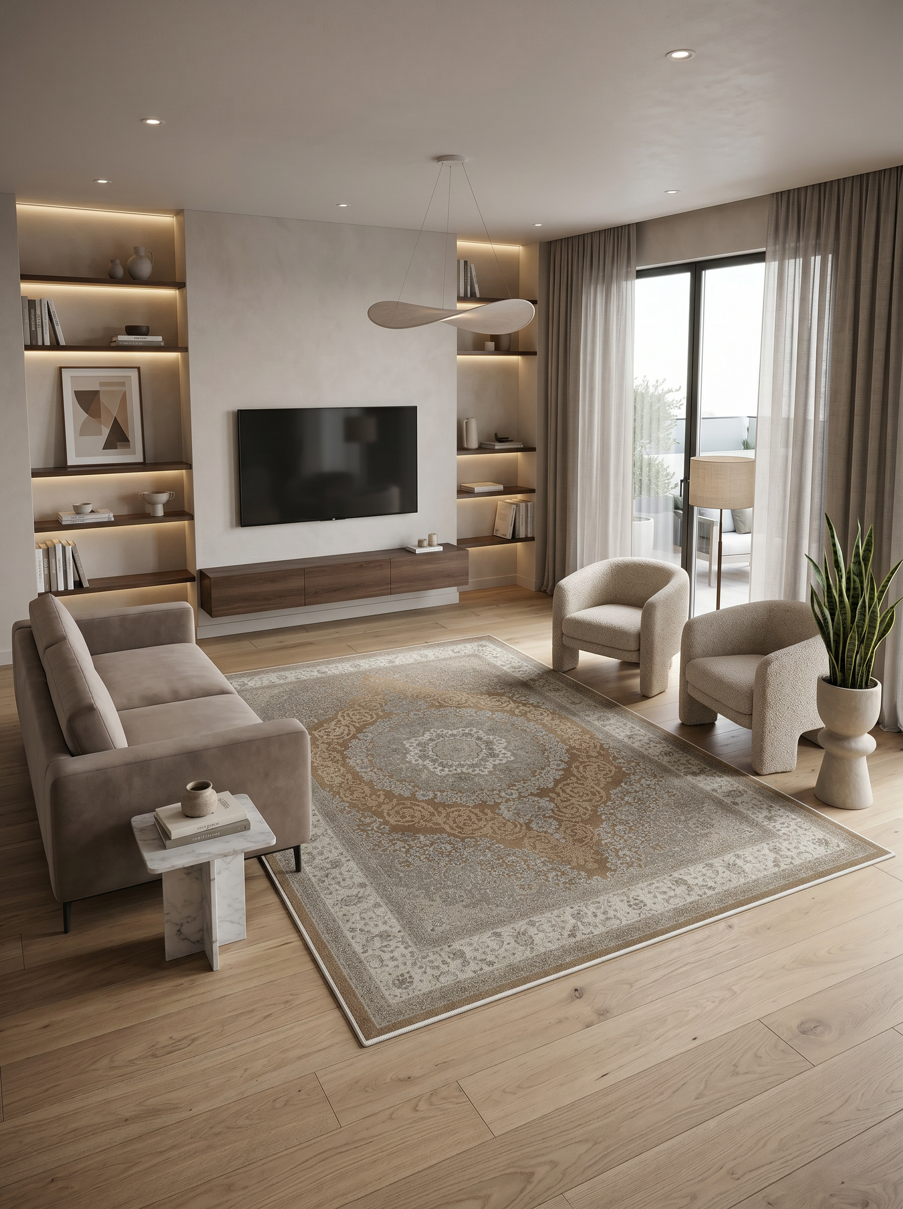 ARTE VN044 Klasik Desenli Figürlü Renkli Dekoratif Salon Mutfak Koridor Halısı