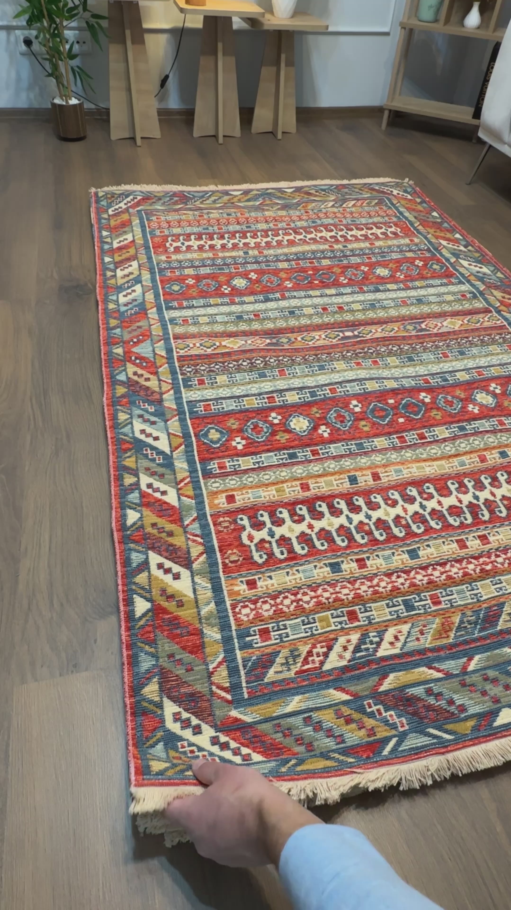 Etnik ES2 - Etnik Desenli Dokuma Kilim Mutfak Balkon Koridor Halısı