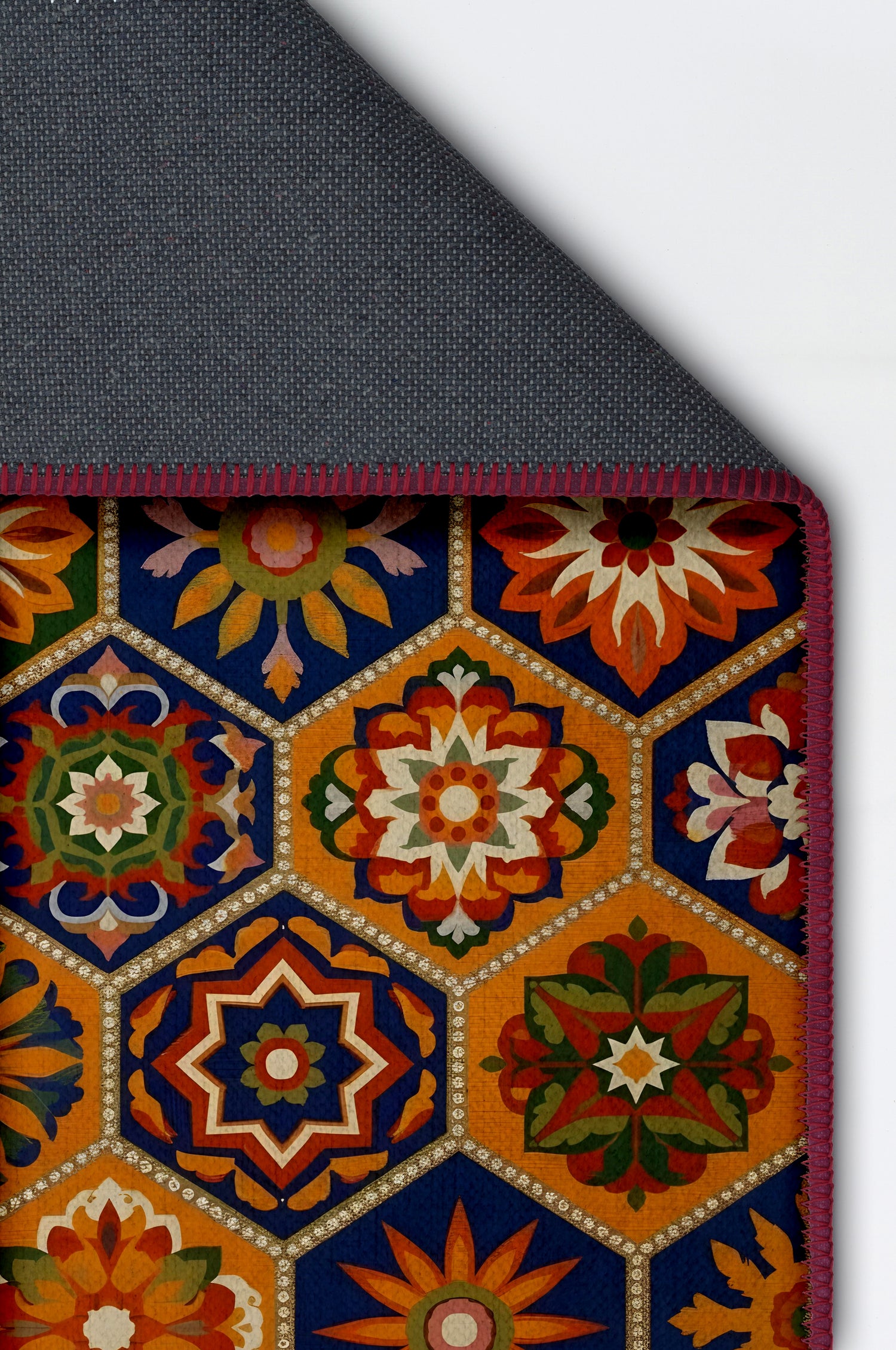 Arte HD040 Geometrik Çiçek Figürlü Modern Renkli Dekoratif Dokuma Halı