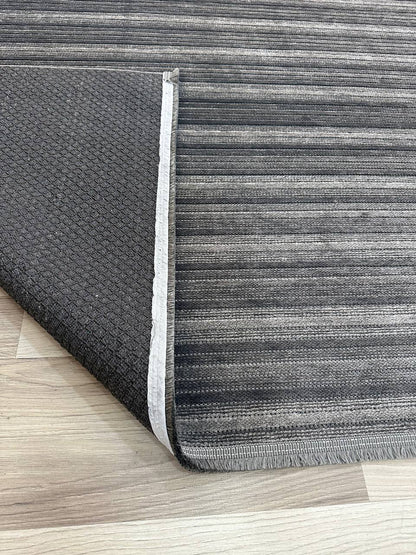 ŞÖNİL İNKA ANTRASİT Kaymaz Taban İskandinav Desenli Salon Koridor Mutfak Şönil Kilim Dokuma Halı-KP