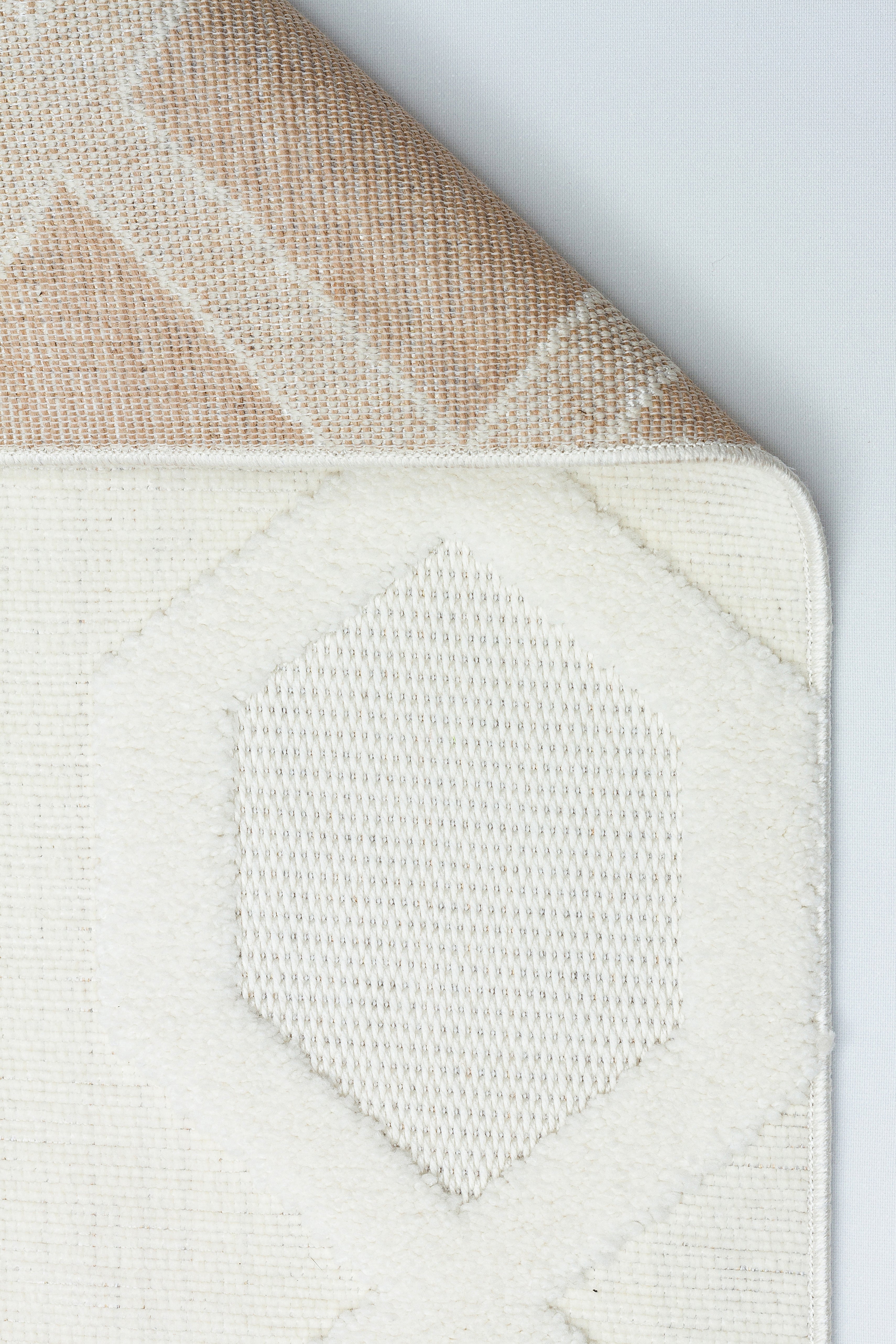 PALERMO L15 BEJ Modern Geometrik Desenli Salon Mutfak Koridor Halısı-KP