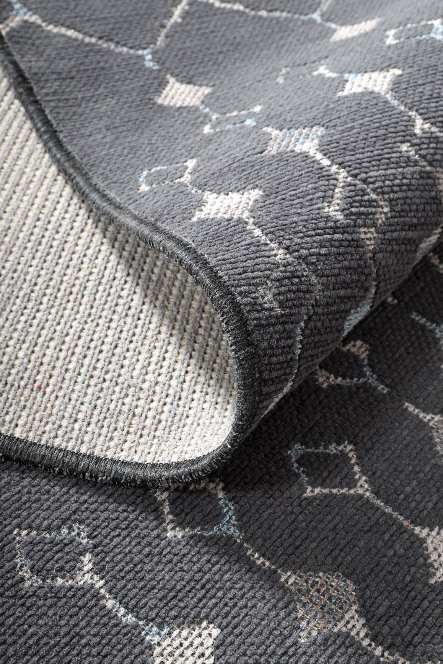 ŞÖNİL MODERN - ANTRASİT Kaymaz Taban Salon Koridor Mutfak Şönil Kilim Dokuma Halı