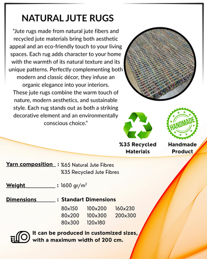 NATURAL JUTE DJ2 - Natural Fibre Jute Rugs