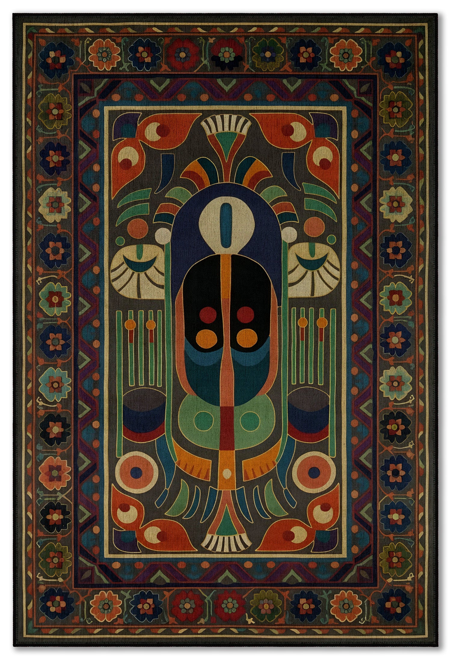 Arte HD034 Soyut ve Klasik Desenli Dekoratif Dokuma Halı