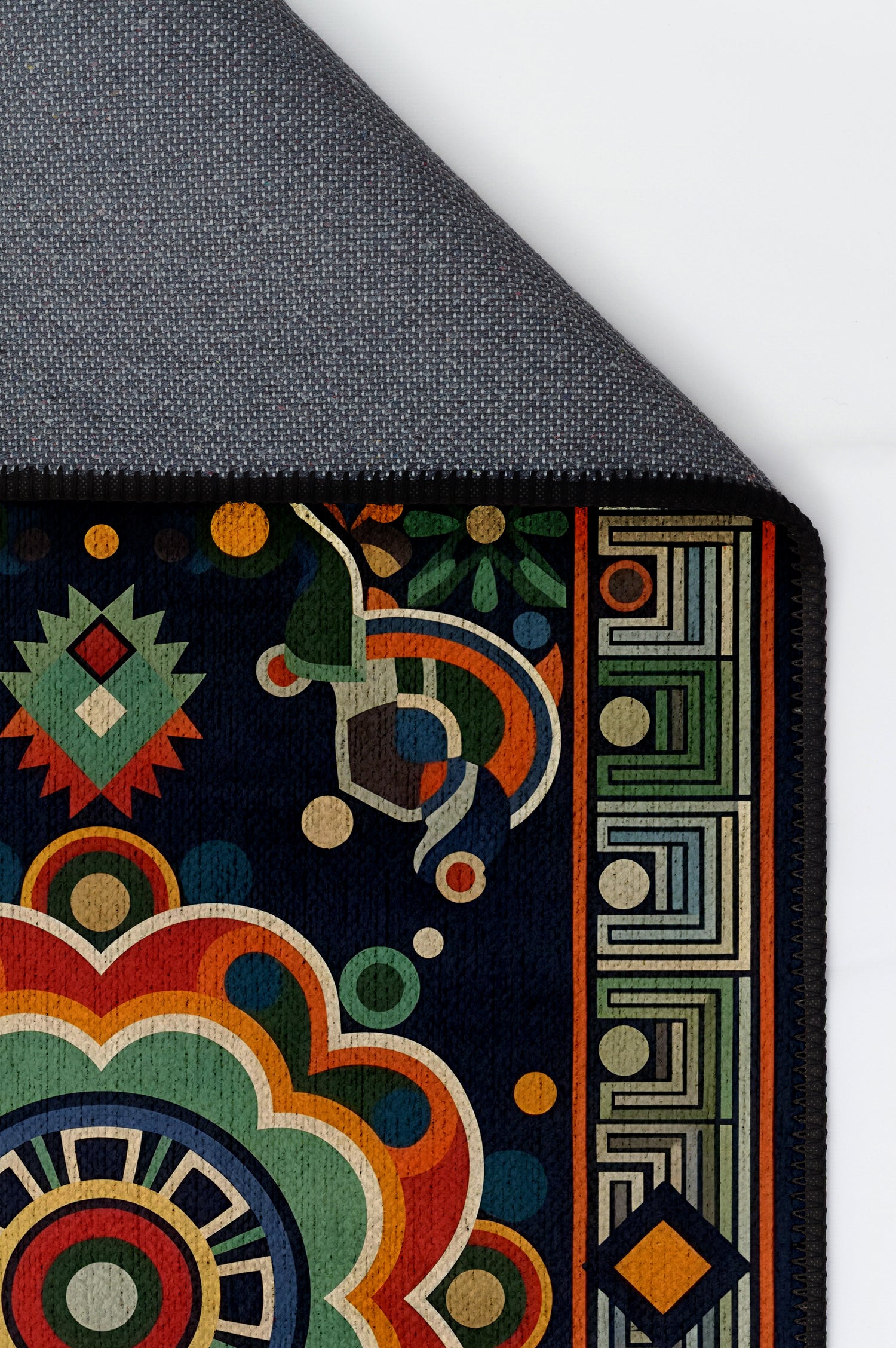 Arte HD036 Klasik Geometrik Desenli Renkli Dekoratif Dokuma Halı