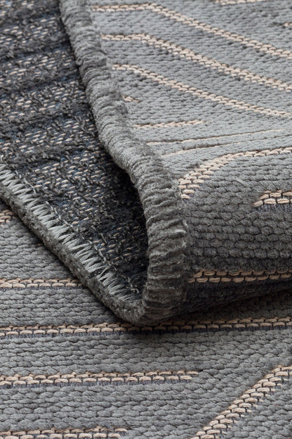 ŞÖNİL PERLA - ANTRASİT Kaymaz Taban Salon Şönil Kilim Dokuma Halı