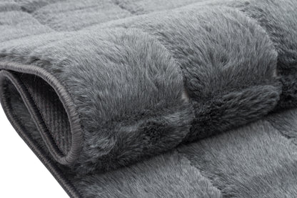 TAVŞAN SAMUR FÜME -  Kaymaz Taban Tavşan Shaggy Yatak Odası Oturma Odası Çocuk Odası Halısı