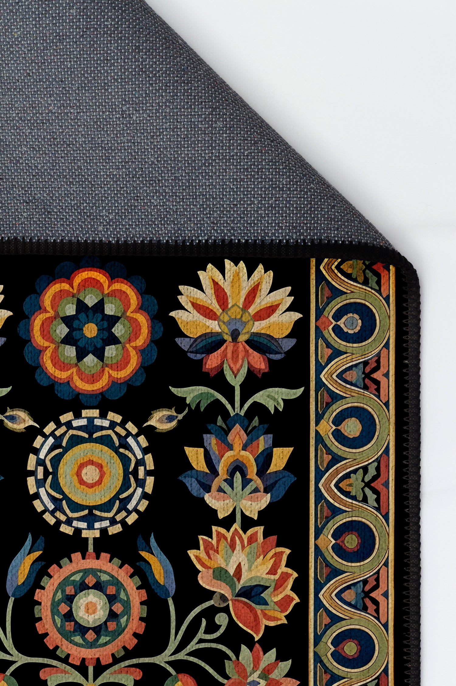 Arte HD037 Klasik Çiçek Desenli Renkli Dekoratif Dokuma Halı