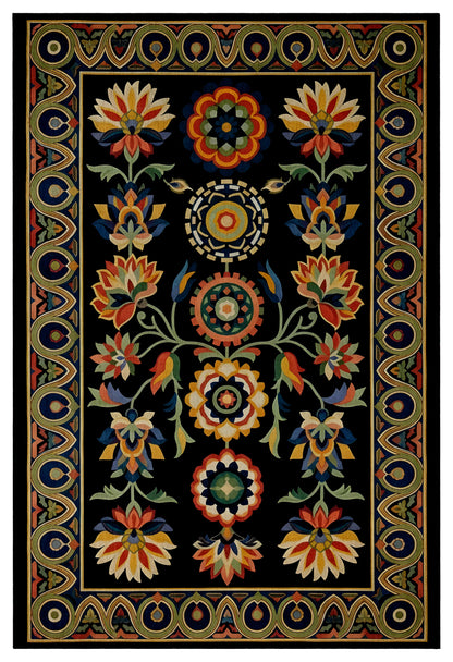 Arte HD037 Klasik Çiçek Desenli Renkli Dekoratif Dokuma Halı