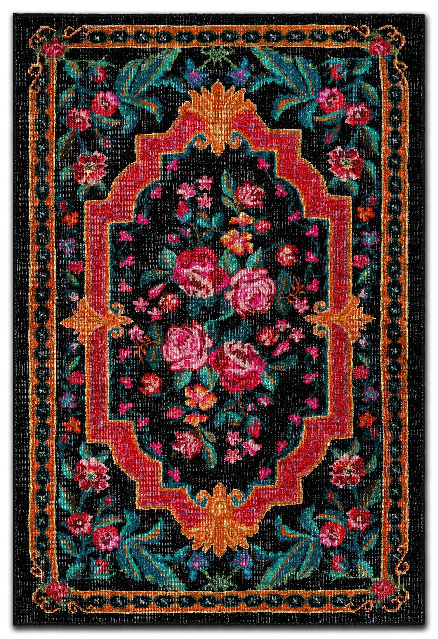 Arte DS063 Çiçek Desenli Klasik Desenli Dekoratif Dokuma Halı