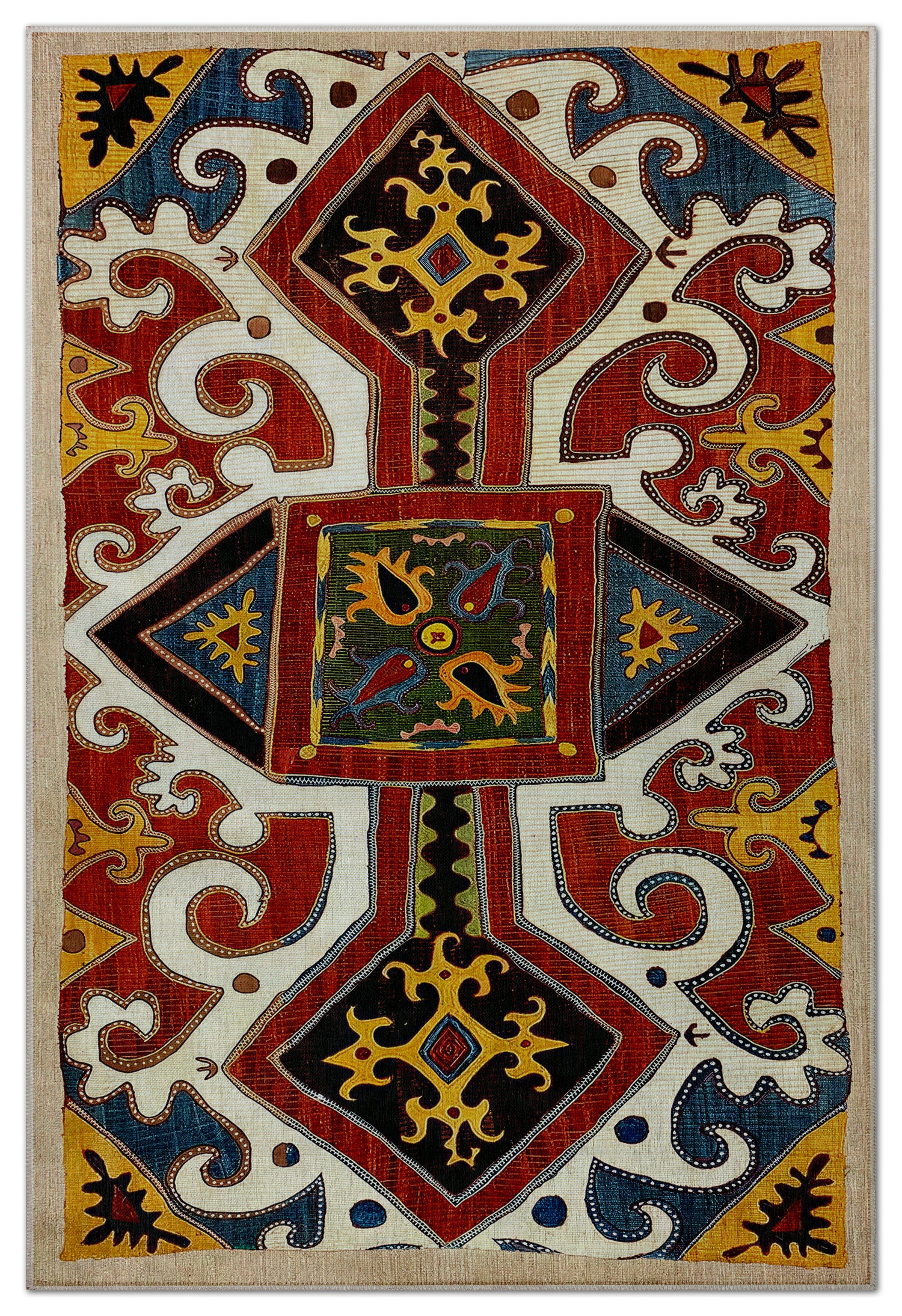 Arte HD023 Etnik Desenli Klasik Dekoratif Dokuma Halı