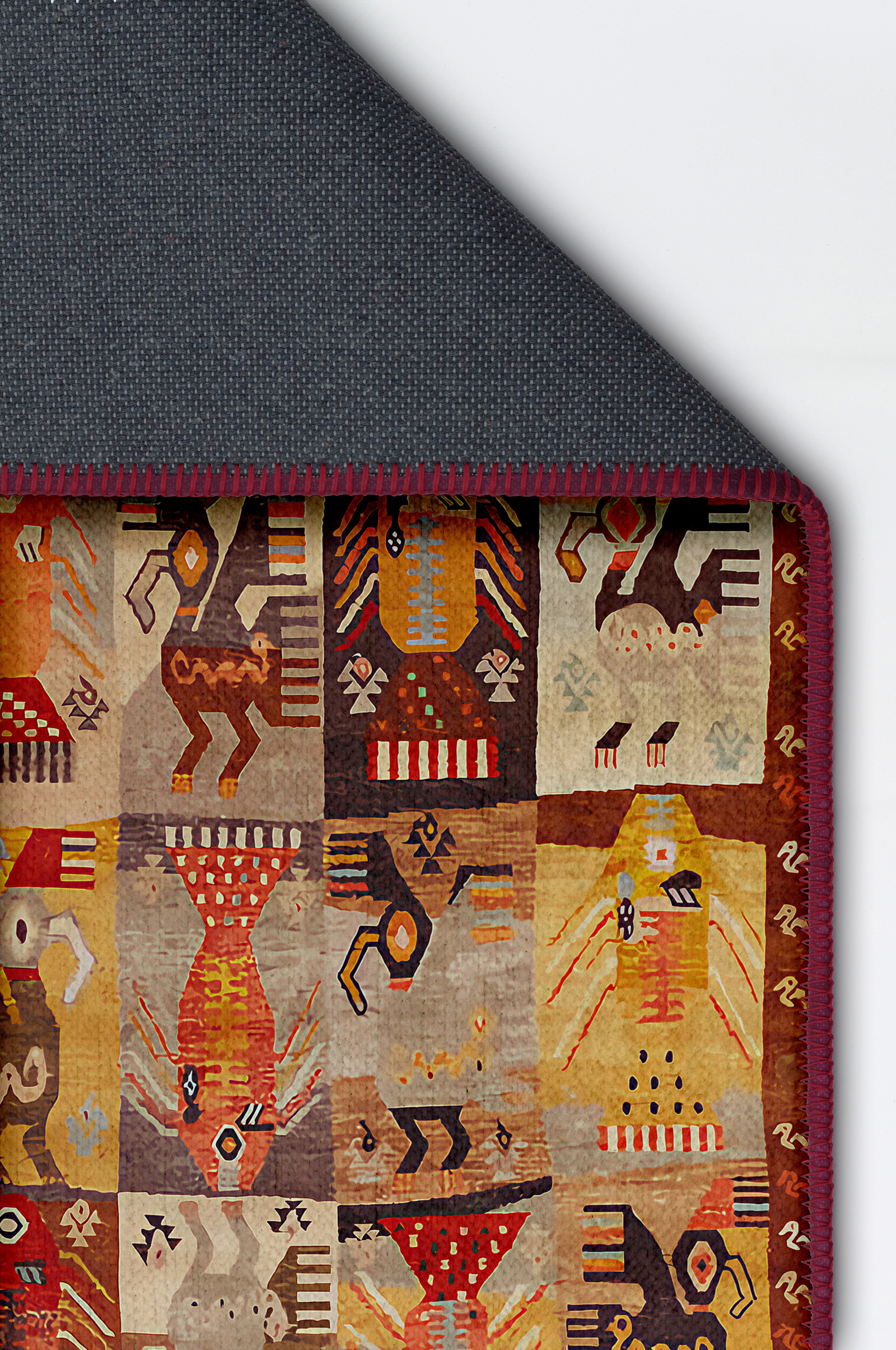 Arte HD028 Etnik Hayvan Figürlü Patch Desenli Dekoratif Dokuma Halı