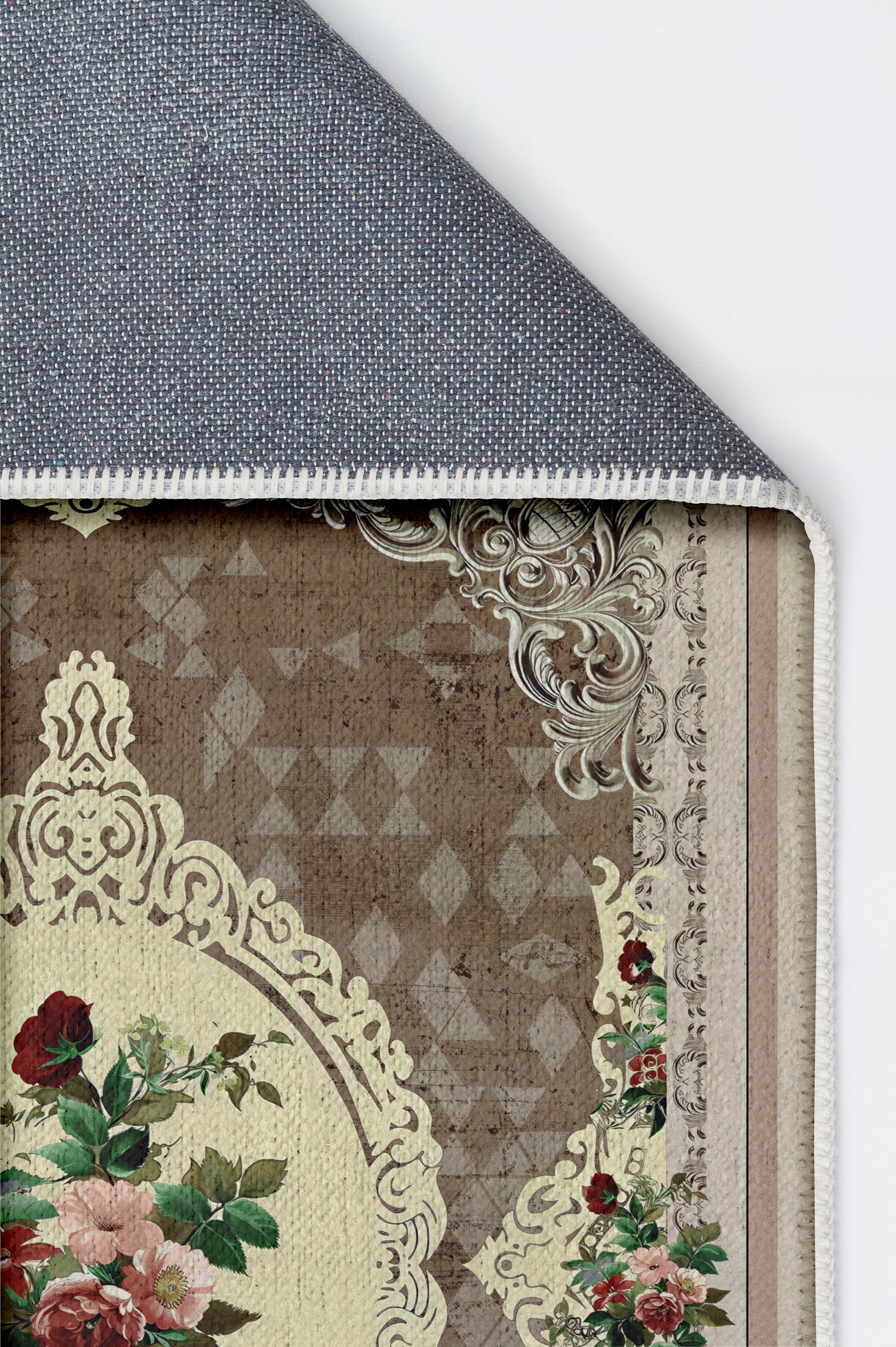 Arte HD029 Çiçek Figürlü Klasik Desenli Dekoratif Dokuma Halı