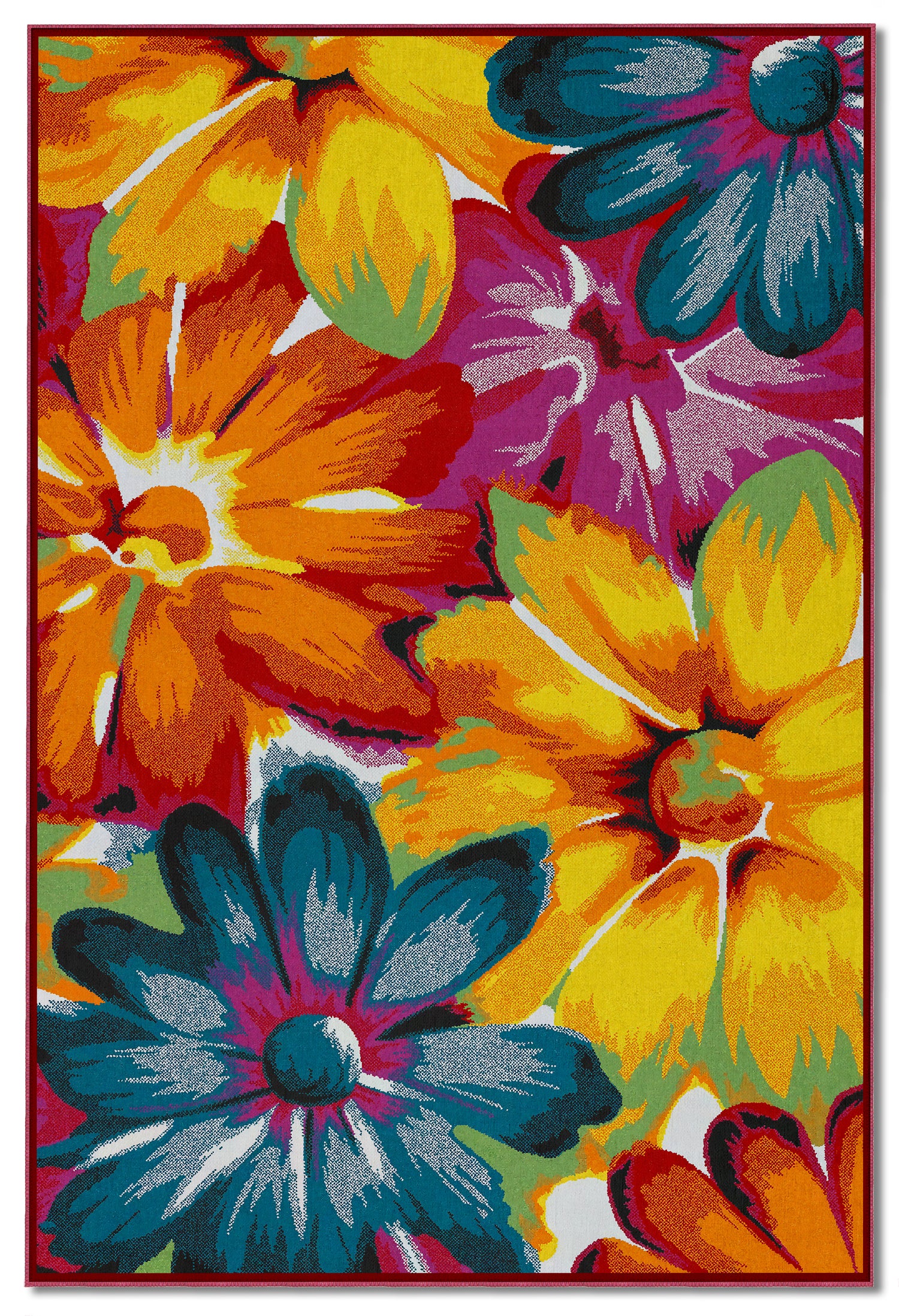 Arte HD030 Çiçek Figürlü Renkli Desenli Dekoratif Dokuma Halı