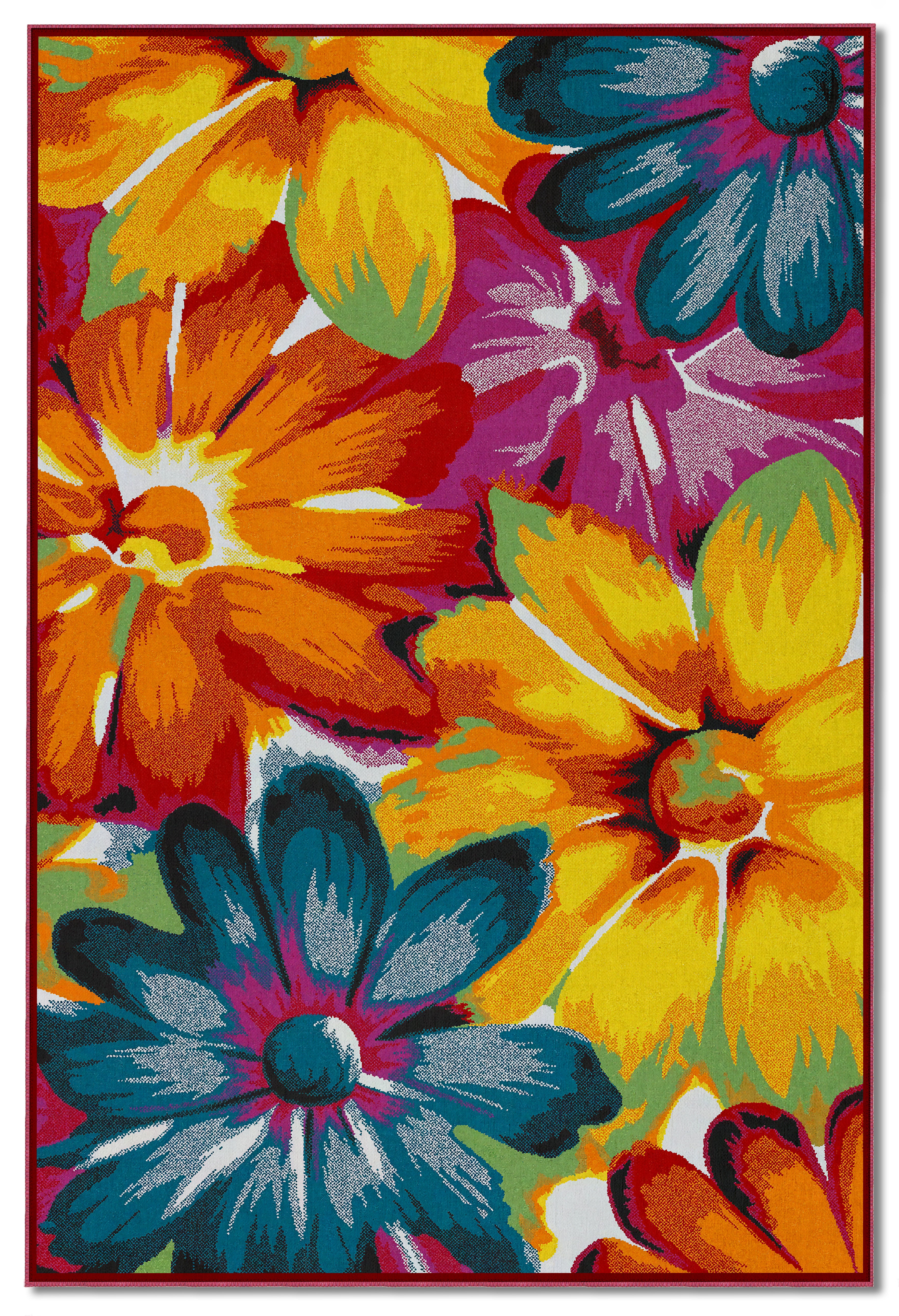 Arte HD030 Çiçek Figürlü Renkli Desenli Dekoratif Dokuma Halı