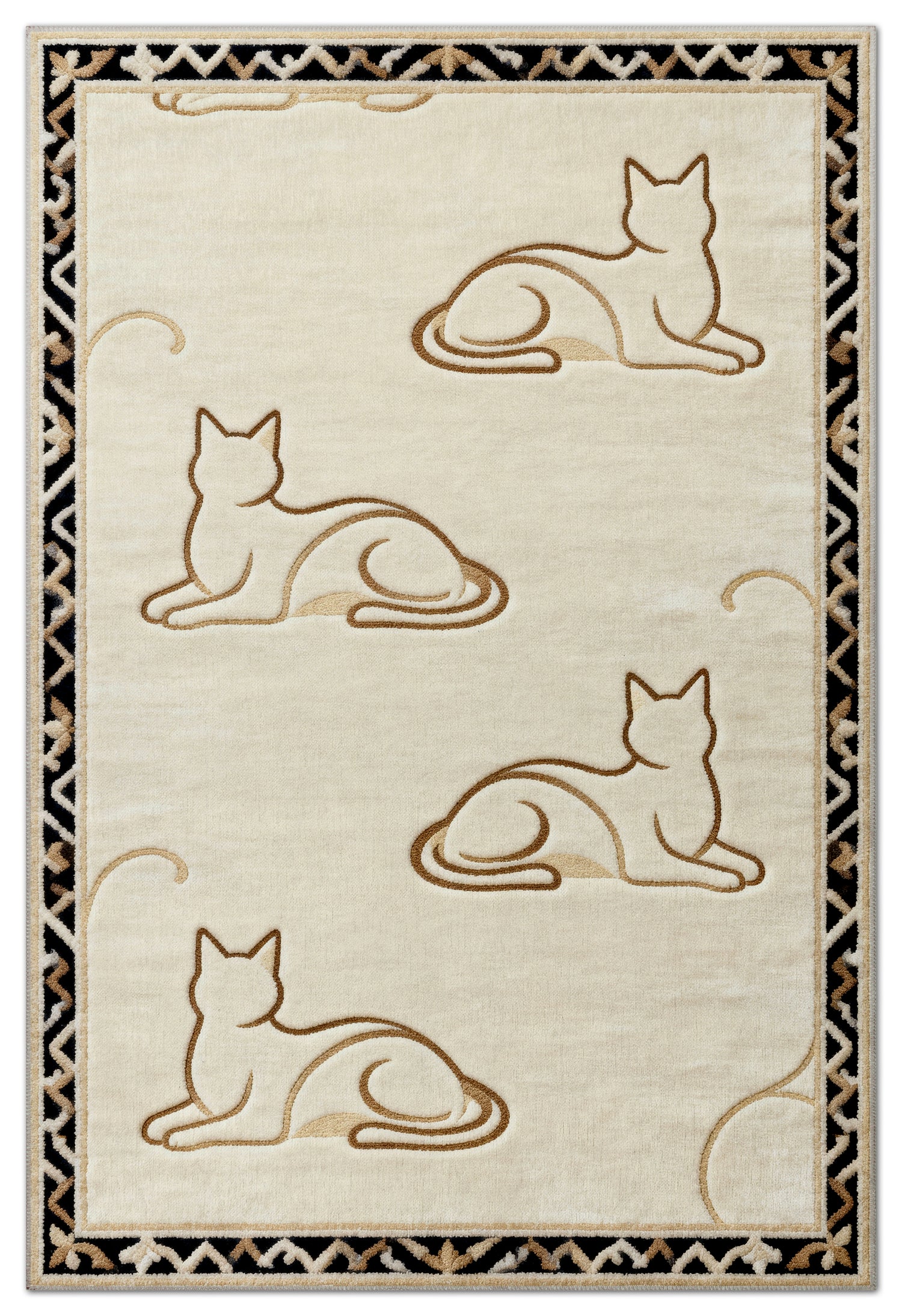 Arte KD004 Kedi Desenli Pati Dostu Hayvanseverler İçin Dekoratif Halı