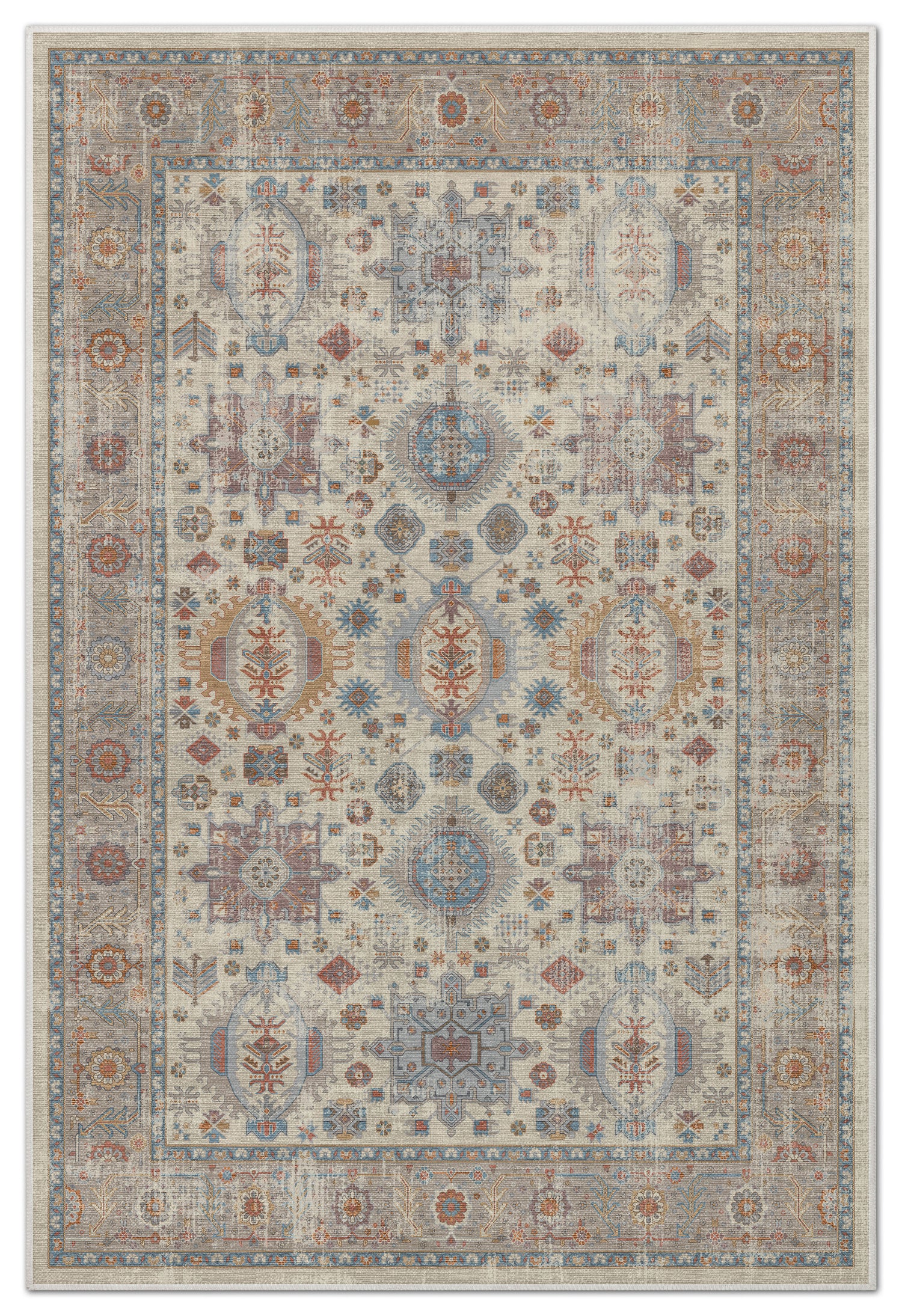 Arte VN001-1 Vintage Klasik Desenli Dekoratif Şönil Halı