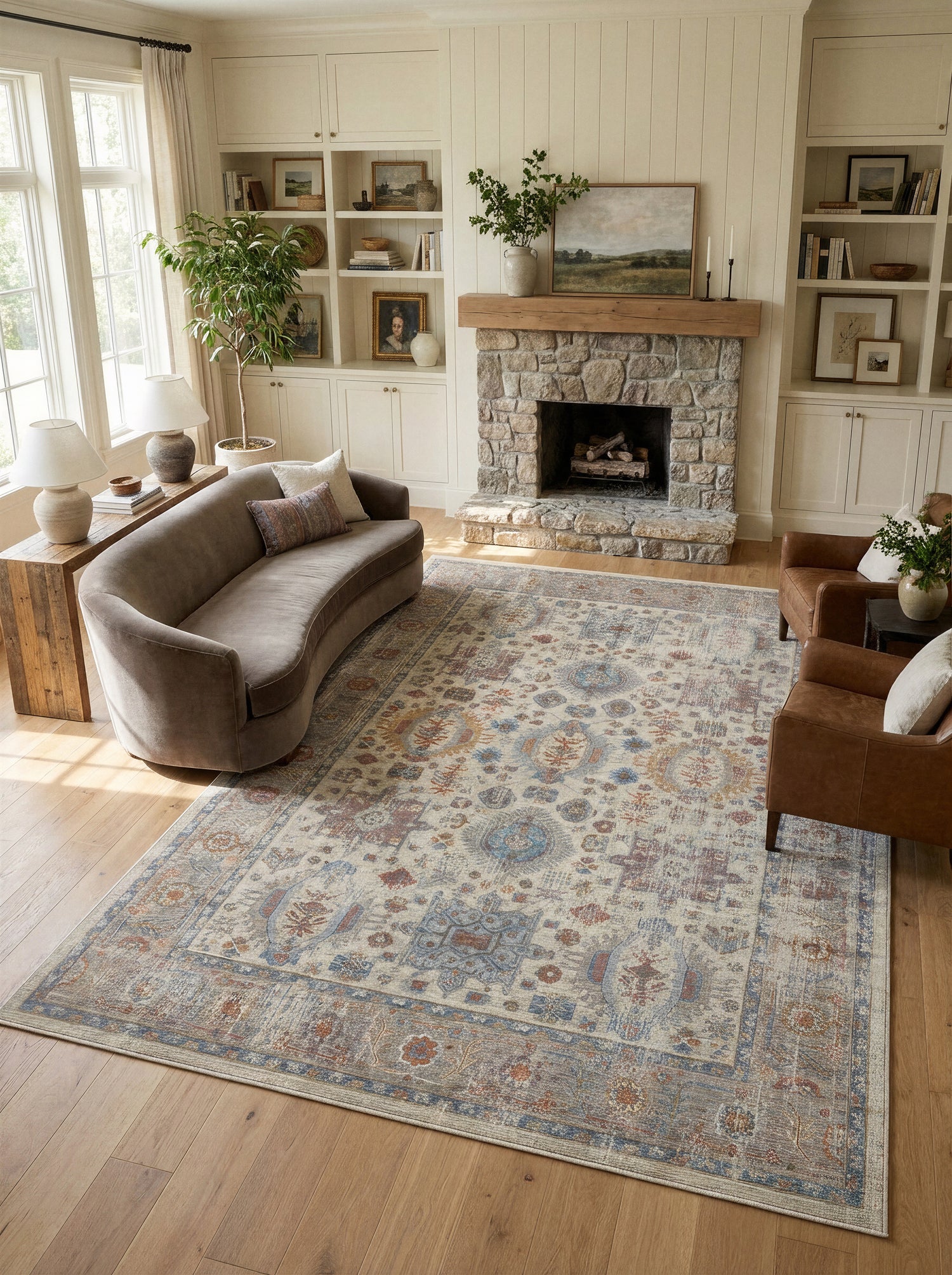 Arte VN001-1 Vintage Klasik Desenli Dekoratif Şönil Halı