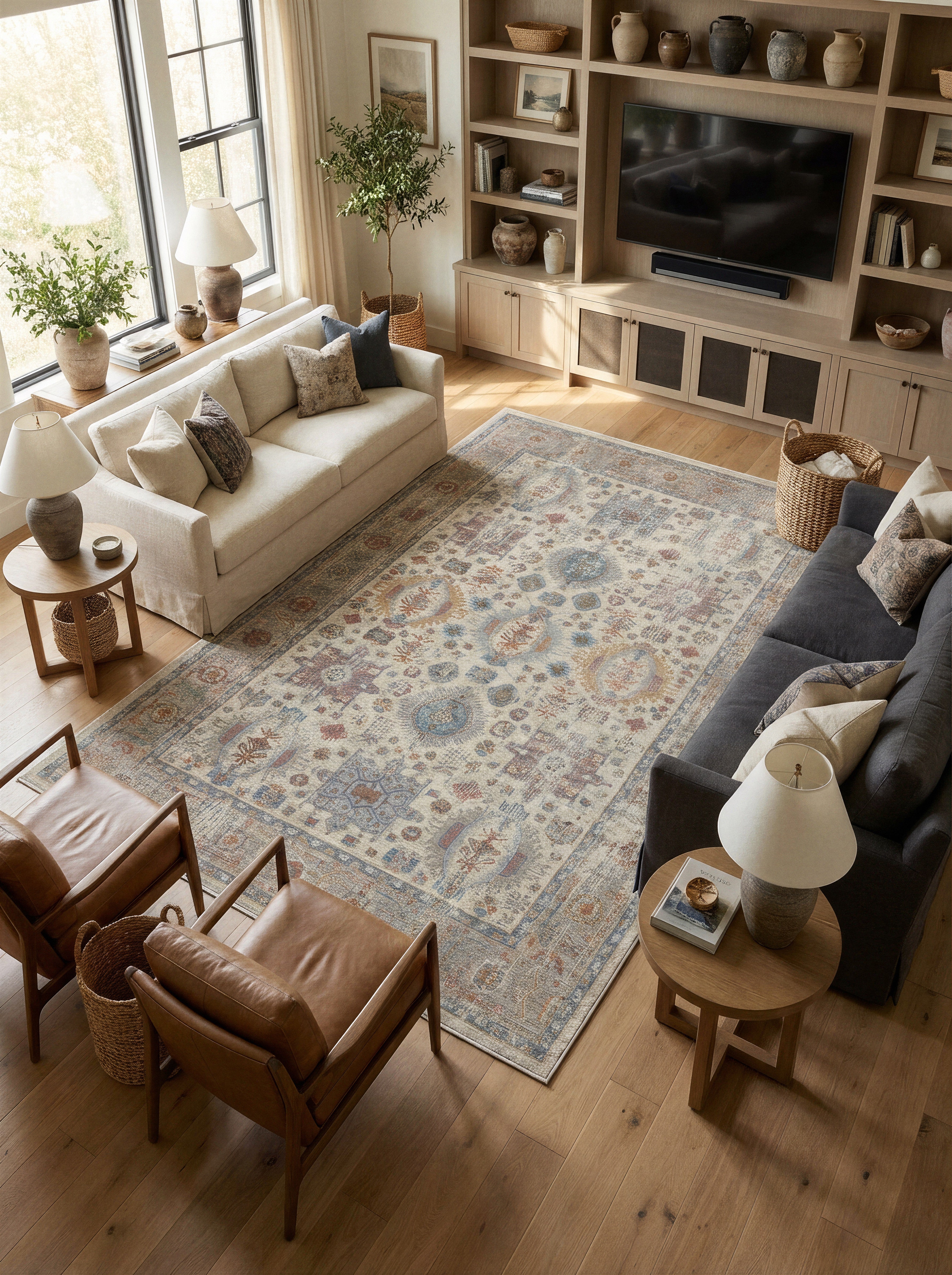 Arte VN001-1 Vintage Klasik Desenli Dekoratif Şönil Halı