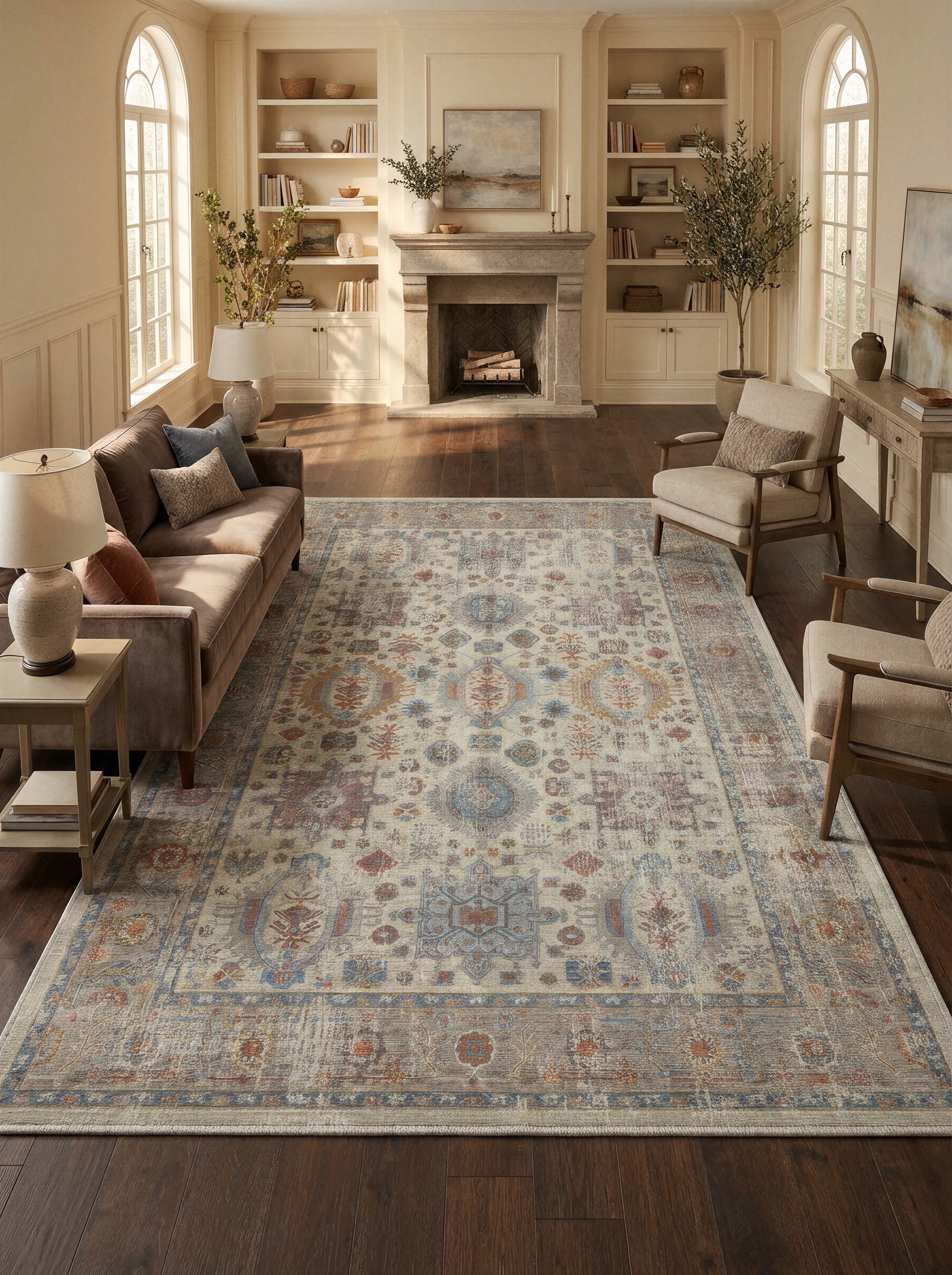 Arte VN001-1 Vintage Klasik Desenli Dekoratif Şönil Halı