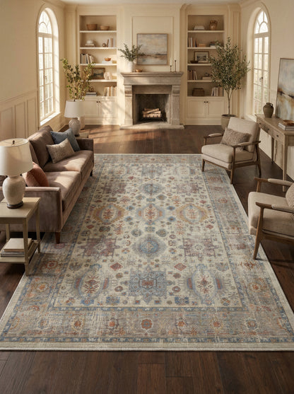 Arte VN001-1 Vintage Klasik Desenli Dekoratif Şönil Halı