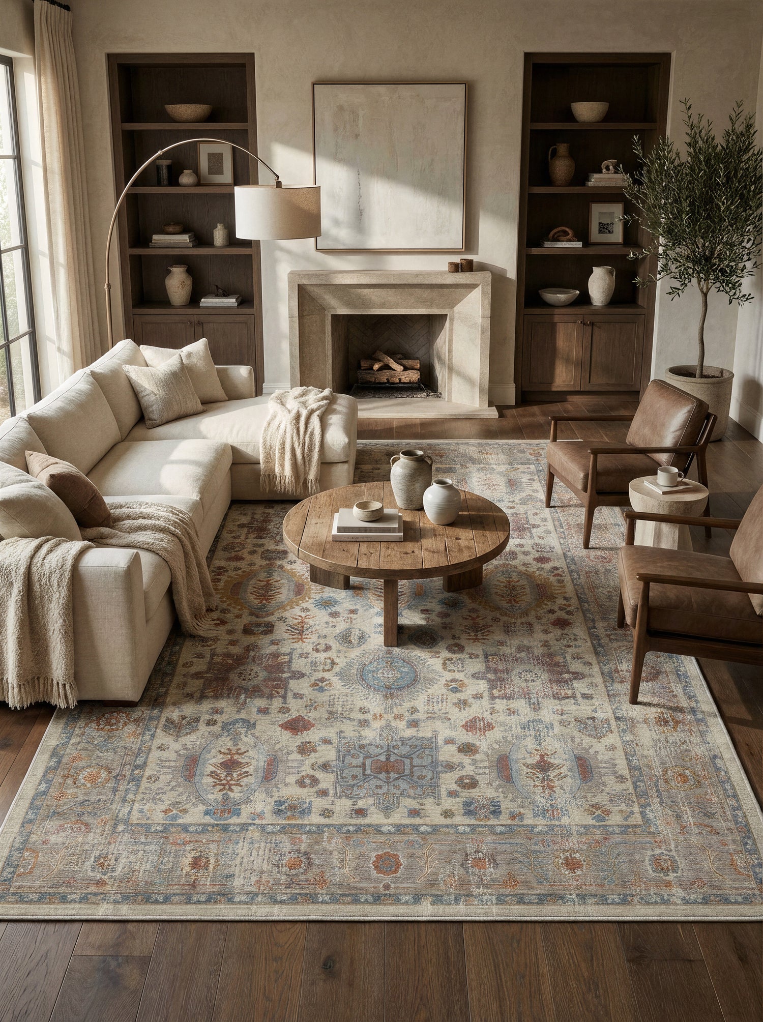 Arte VN001-1 Vintage Klasik Desenli Dekoratif Şönil Halı