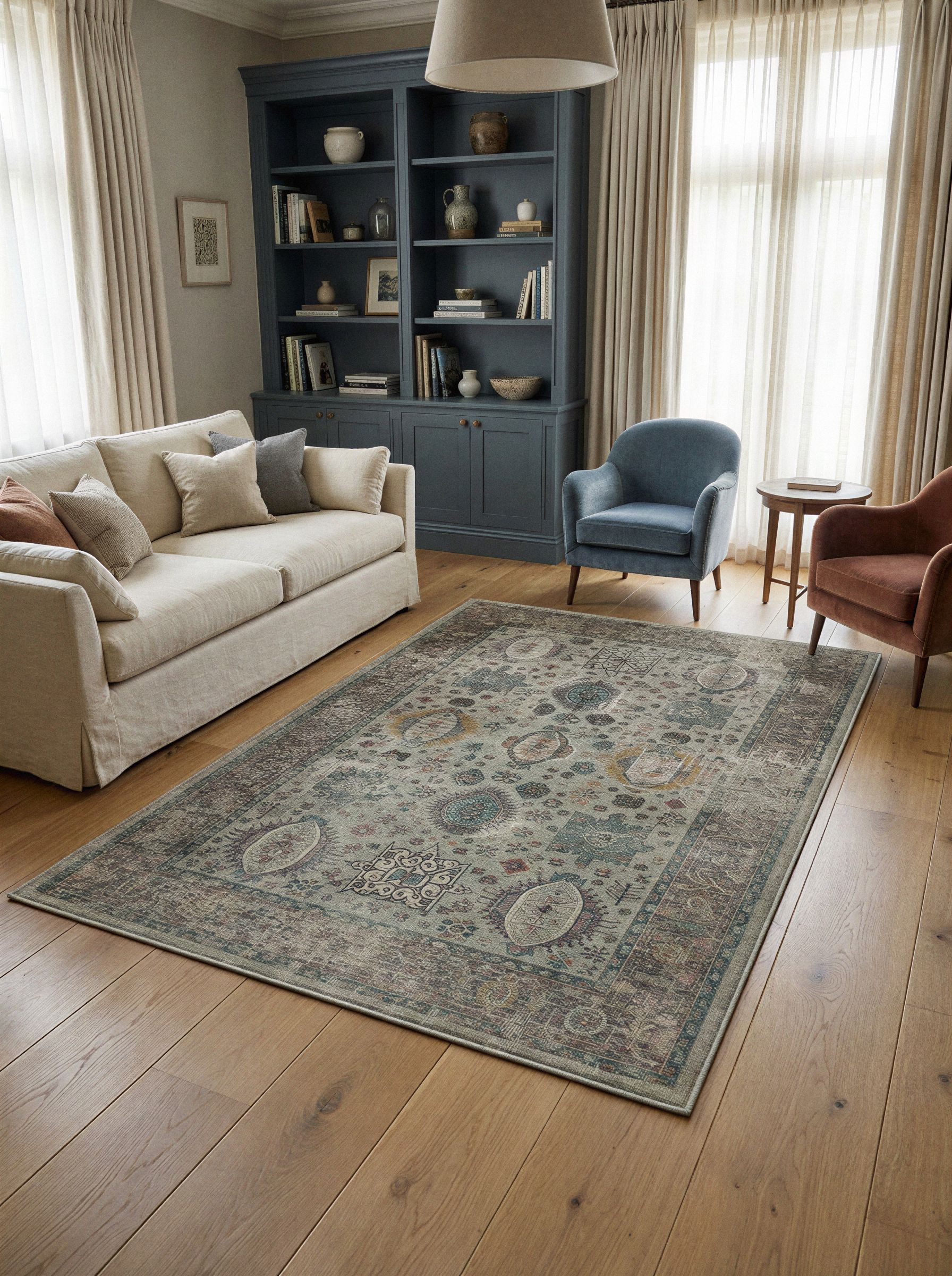 Arte VN001-2 Vintage Klasik Desenli Dekoratif Şönil Halı