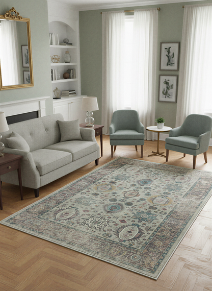 Arte VN001-2 Vintage Klasik Desenli Dekoratif Şönil Halı