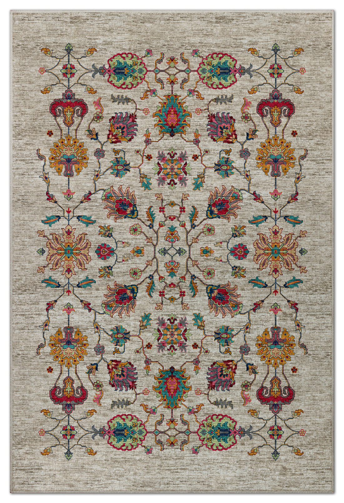 Arte VN002 Vintage Klasik Çiçek Figürlü Dekoratif Şönil Halı