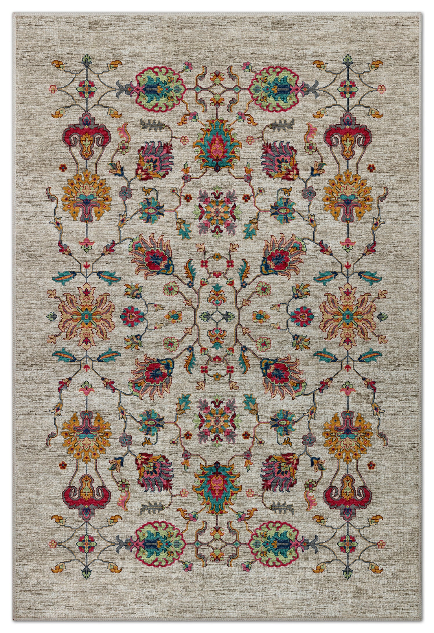 Arte VN002 Vintage Klasik Çiçek Figürlü Dekoratif Şönil Halı