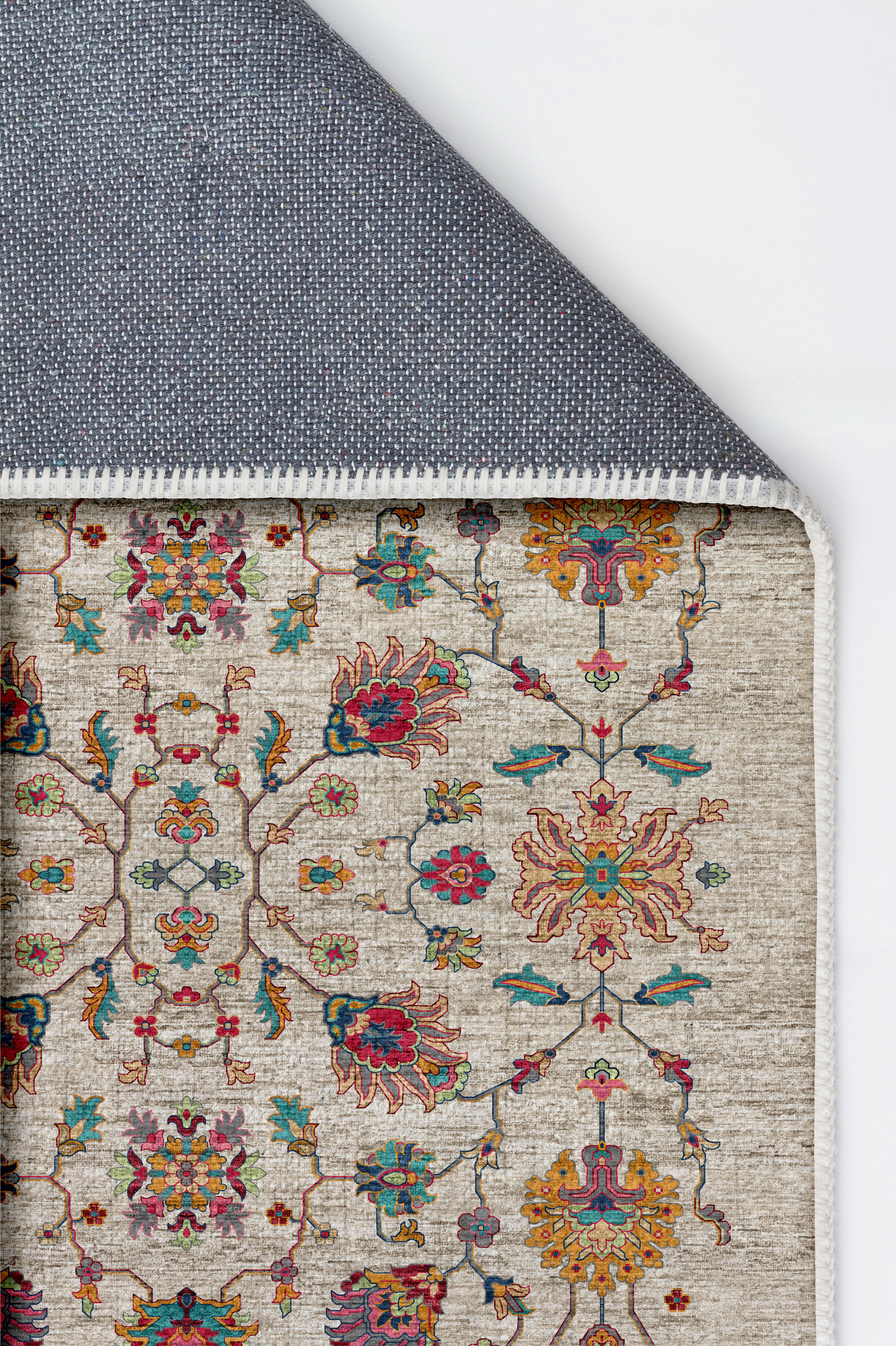 Arte VN002 Vintage Klasik Çiçek Figürlü Dekoratif Şönil Halı