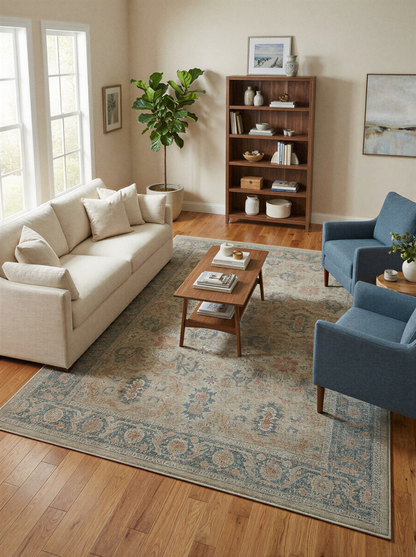 Arte VN003 Vintage Klasik Desenli Dekoratif Şönil Halı