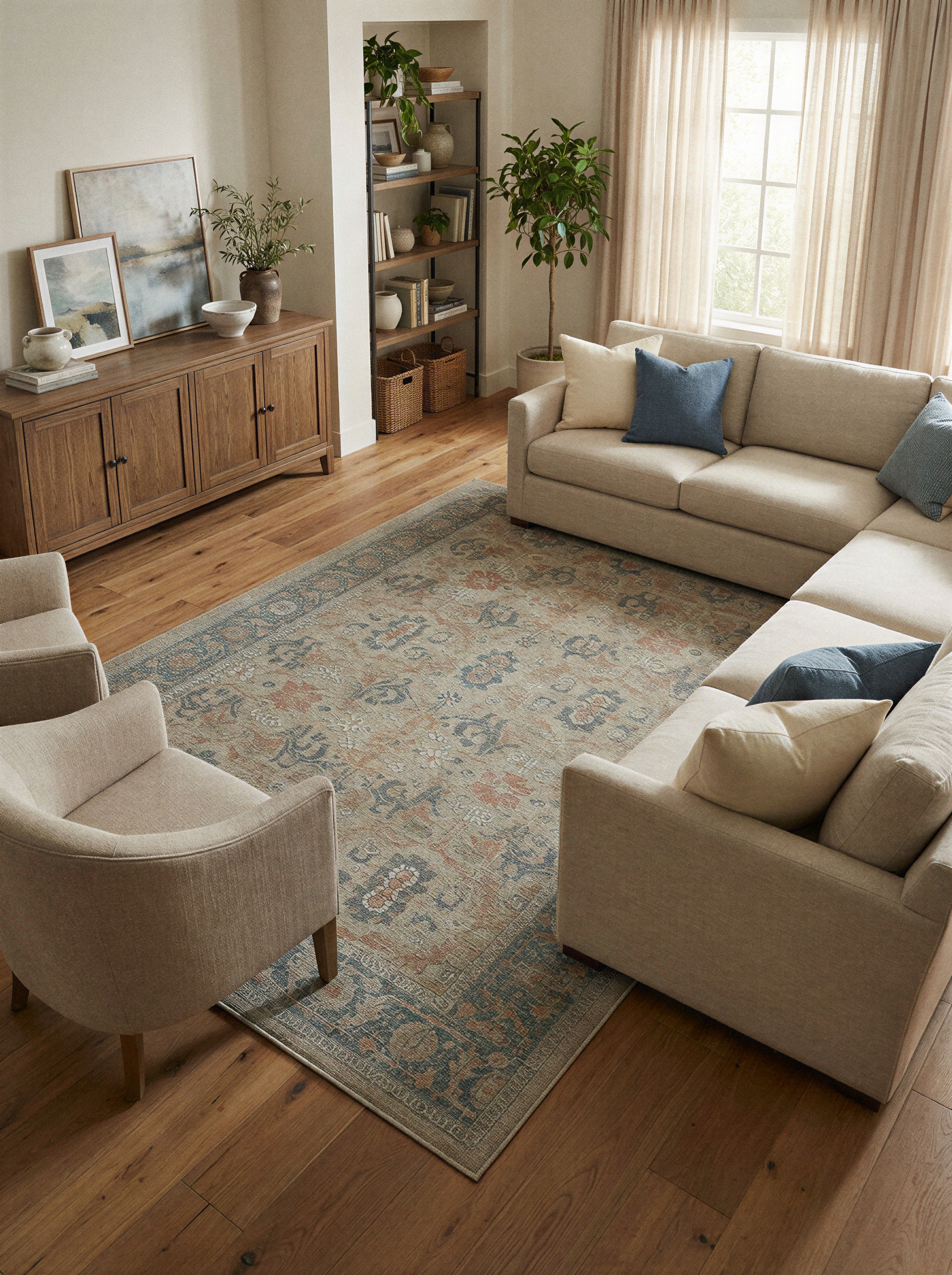 Arte VN003 Vintage Klasik Desenli Dekoratif Şönil Halı