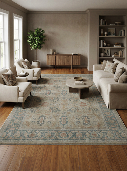 Arte VN003 Vintage Klasik Desenli Dekoratif Şönil Halı