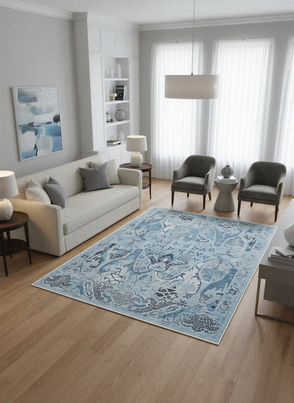 Arte VN004-2 Vintage Klasik Çiçek Figürlü Dekoratif Şönil Halı